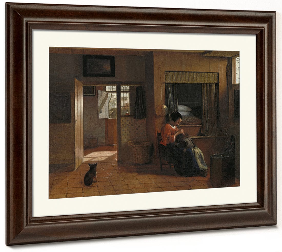Interior With A Mother Delousing Her Child's Hair Known As A Mother's Duty By Pieter De Hooch - Image 3