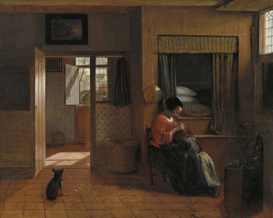 Interior With A Mother Delousing Her Child's Hair Known As A Mother's Duty By Pieter De Hooch - Image 5