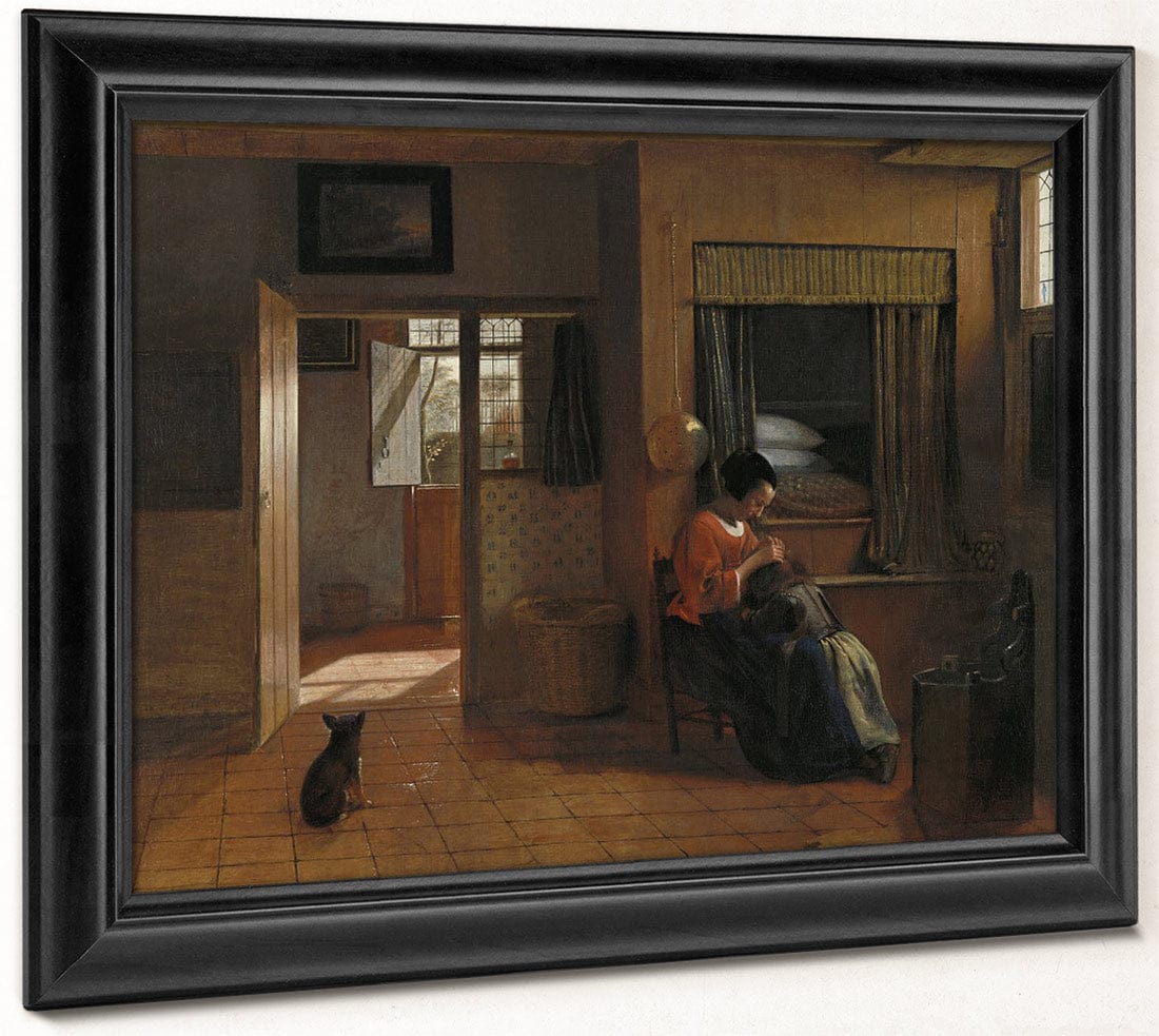 Interior With A Mother Delousing Her Child's Hair Known As A Mother's Duty By Pieter De Hooch - Image 6