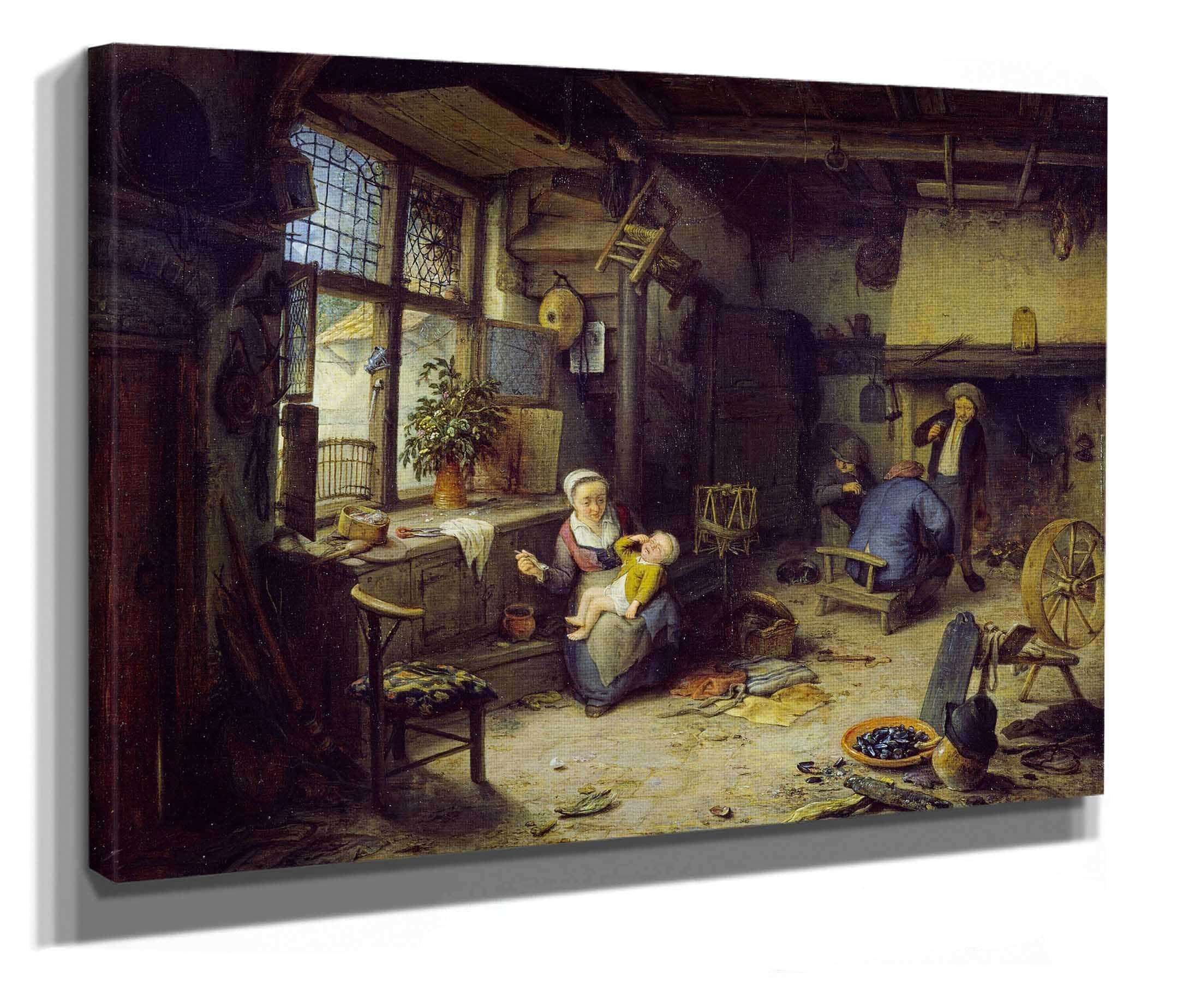 Interior With Peasants by Adriaen Van Ostade - Image 2
