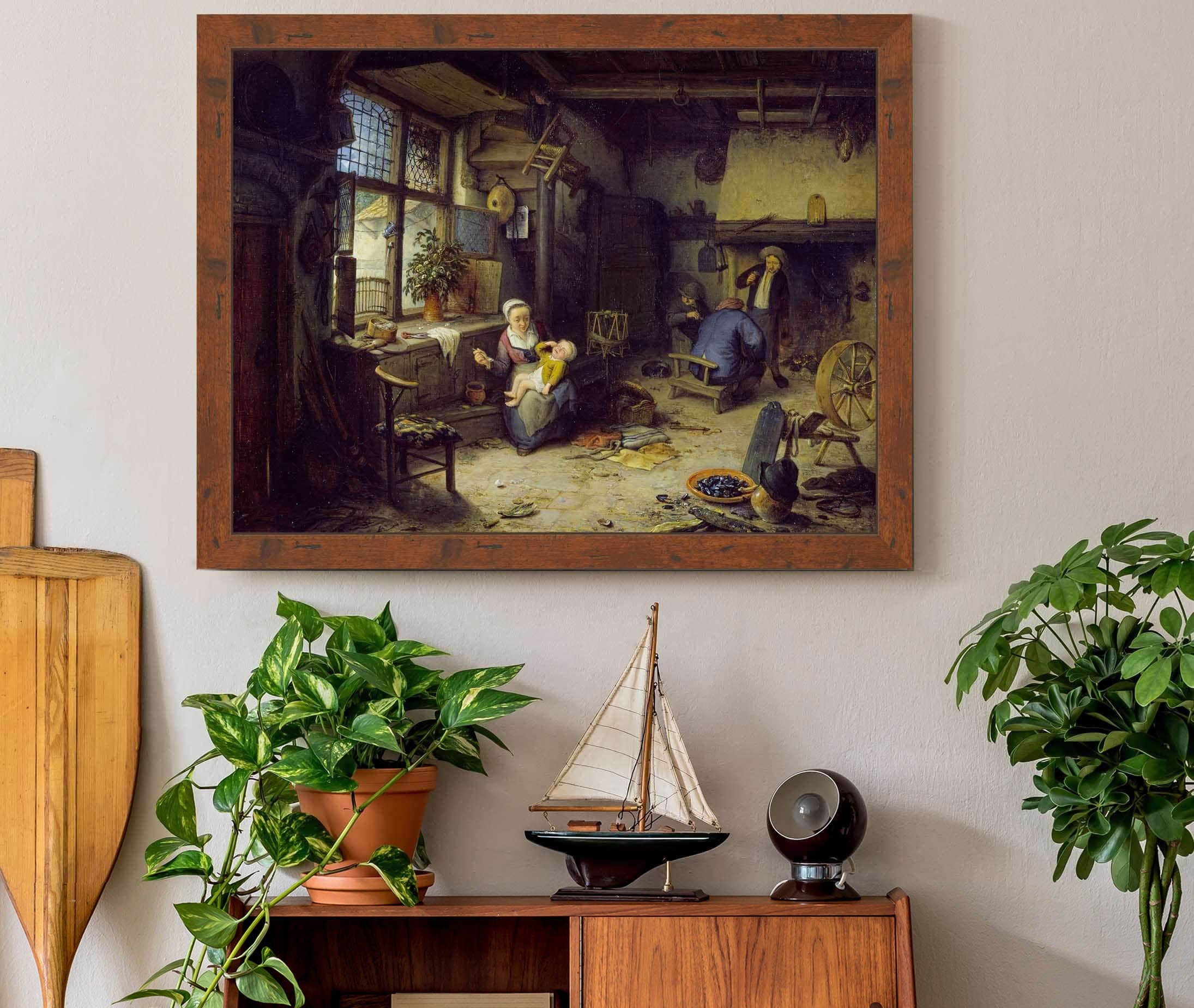 Interior With Peasants by Adriaen Van Ostade - Image 3