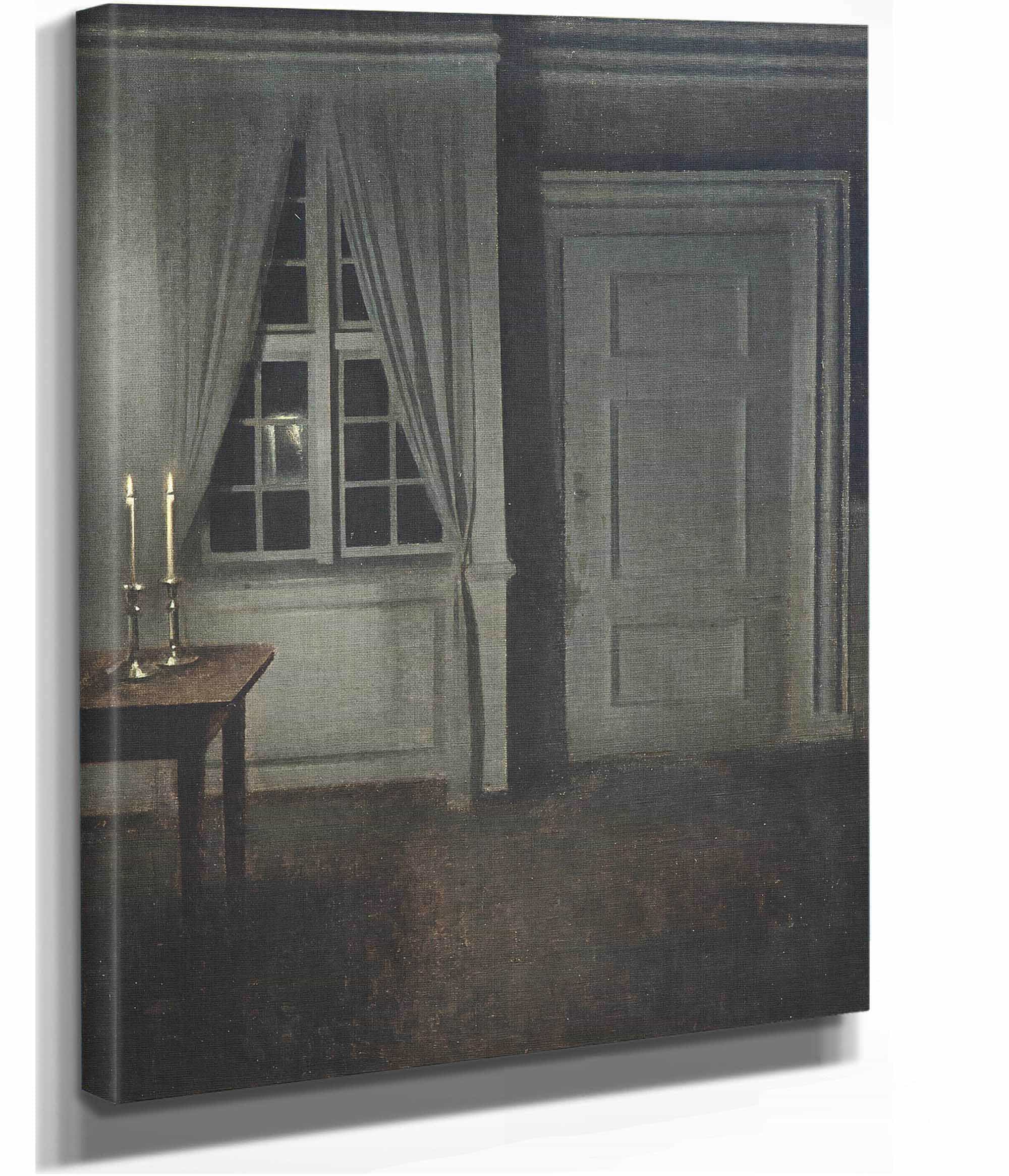 Interior With Two Candles by Vilhelm Hammershoi - Image 2