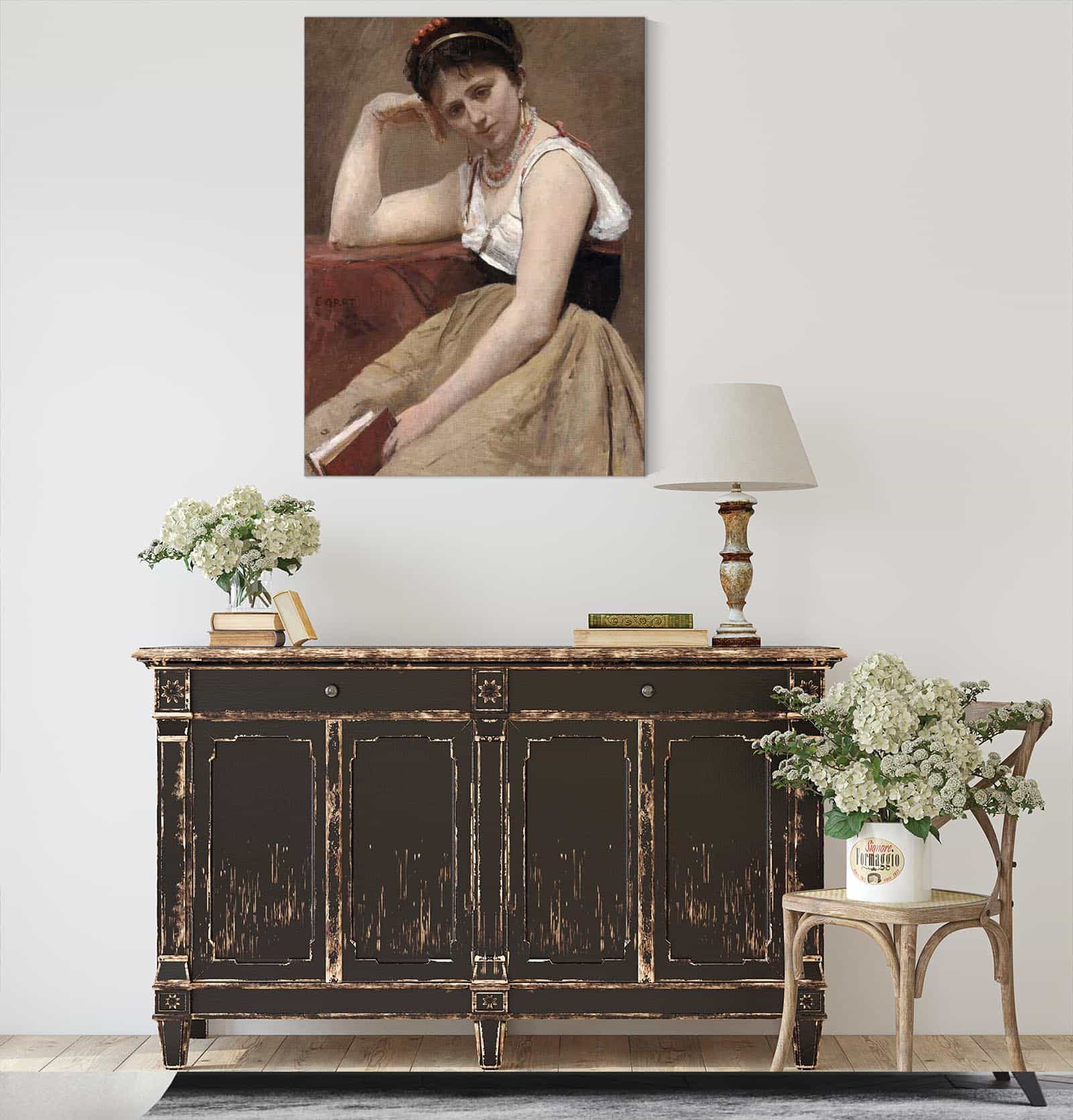 Interrupted Reading by Jean Baptiste Camille Corot - Image 4