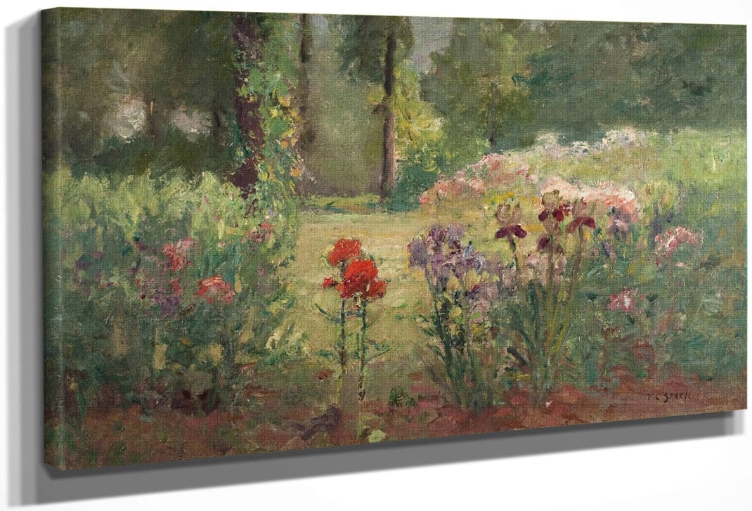 Iris & Trees (In The Flower Garden) By Theodore Clement Steele