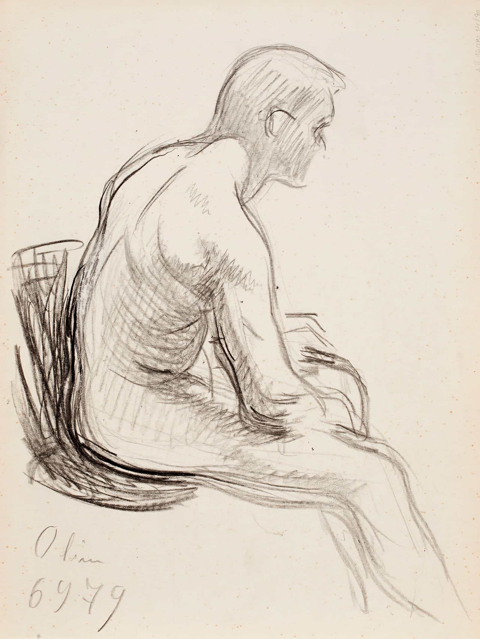 Istuva Alaston Mies by Magnus Enckell
