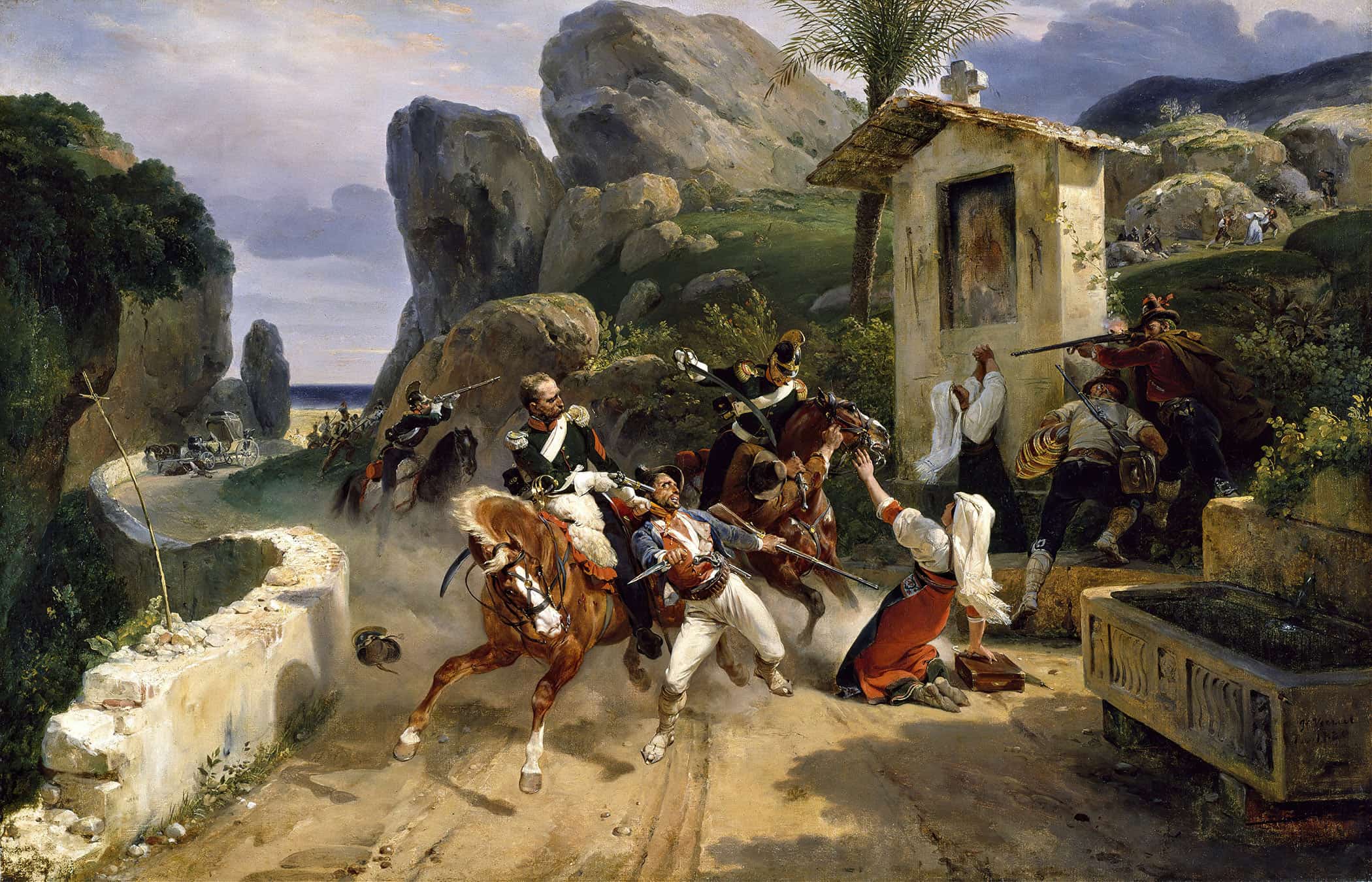 Italian Brigands Surprised By Papal Troops by Horace Vernet - Image 2