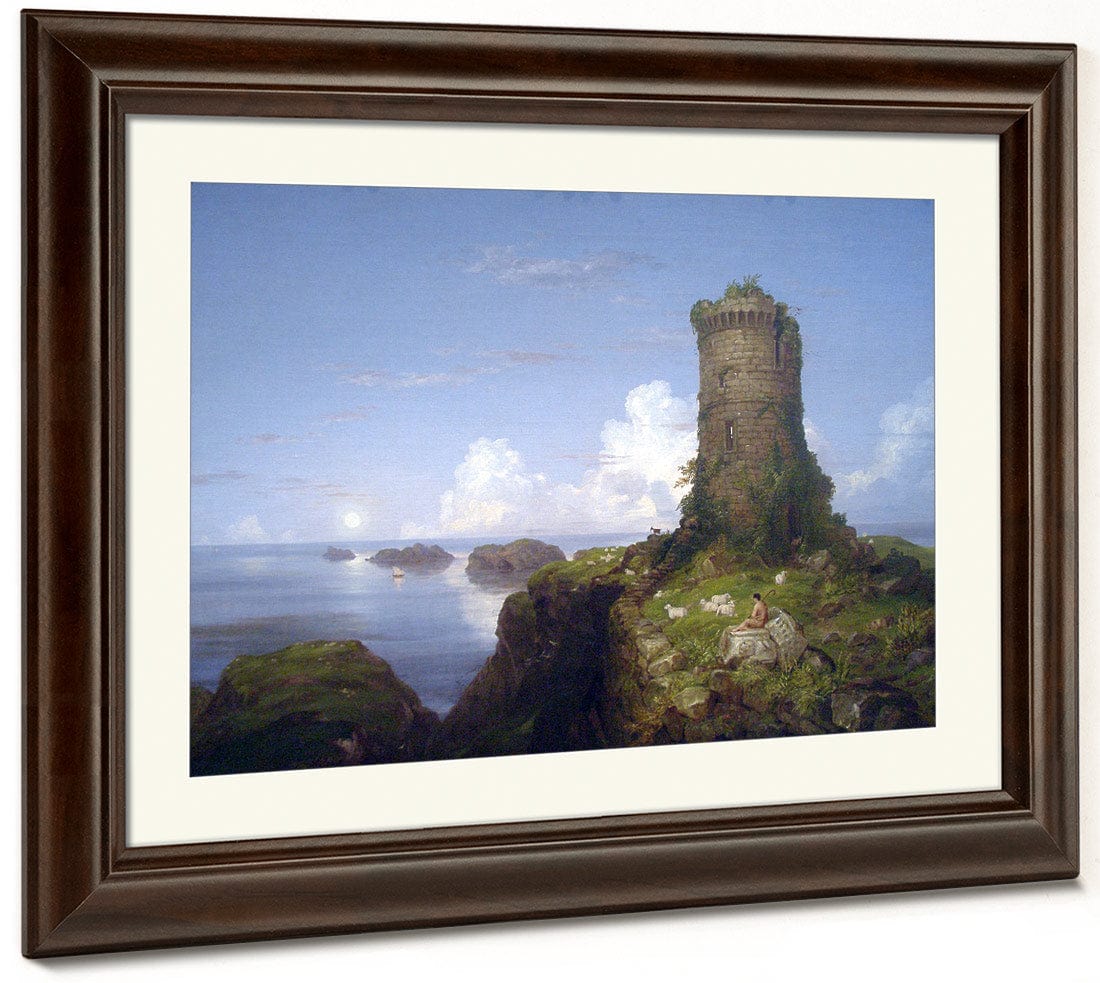 Italian Coast Scene With Ruined Tower 1838 By Thomas Cole By Thomas Cole - Image 3