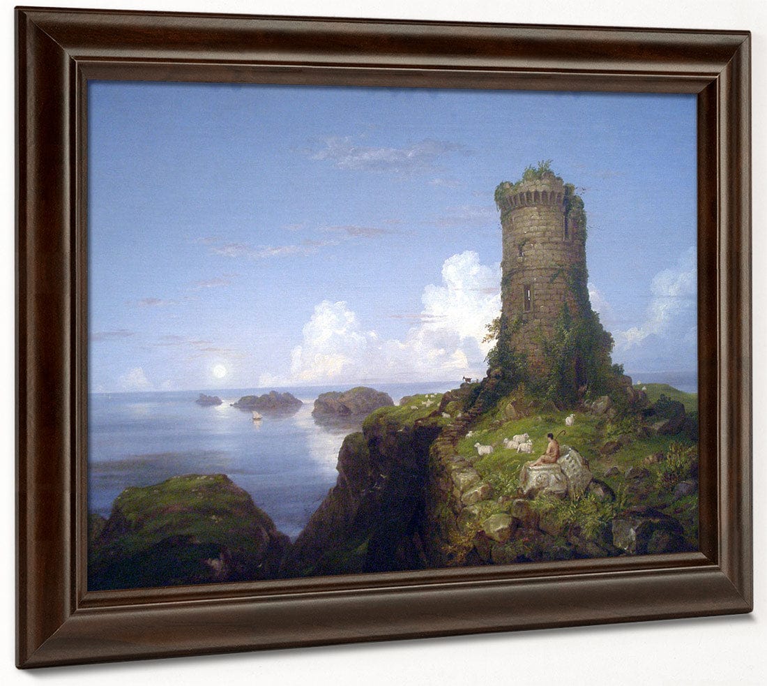 Italian Coast Scene With Ruined Tower 1838 By Thomas Cole By Thomas Cole - Image 4