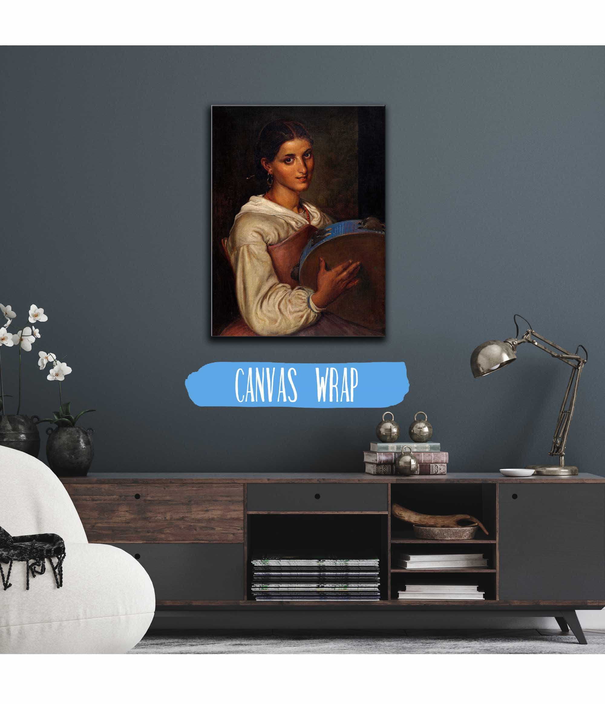 Italian Girl With A Blue Tambourine by Wilhelm Marstrand - Image 3