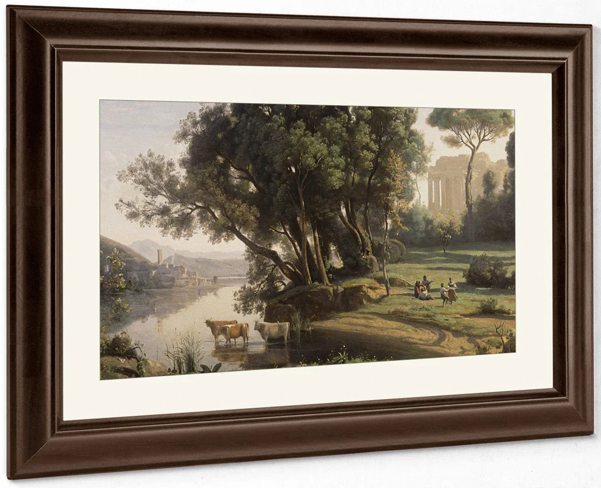Italian Landscape (Site D'italie, Soleil Levant) By Jean Baptiste Camille Corot - Image 3
