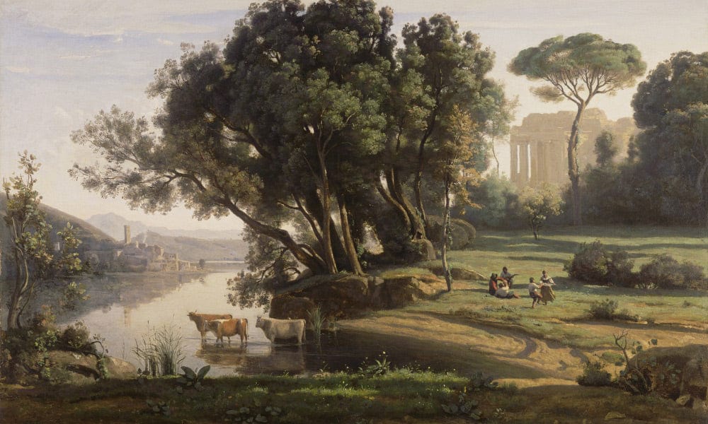 Italian Landscape (Site D'italie, Soleil Levant) By Jean Baptiste Camille Corot - Image 5