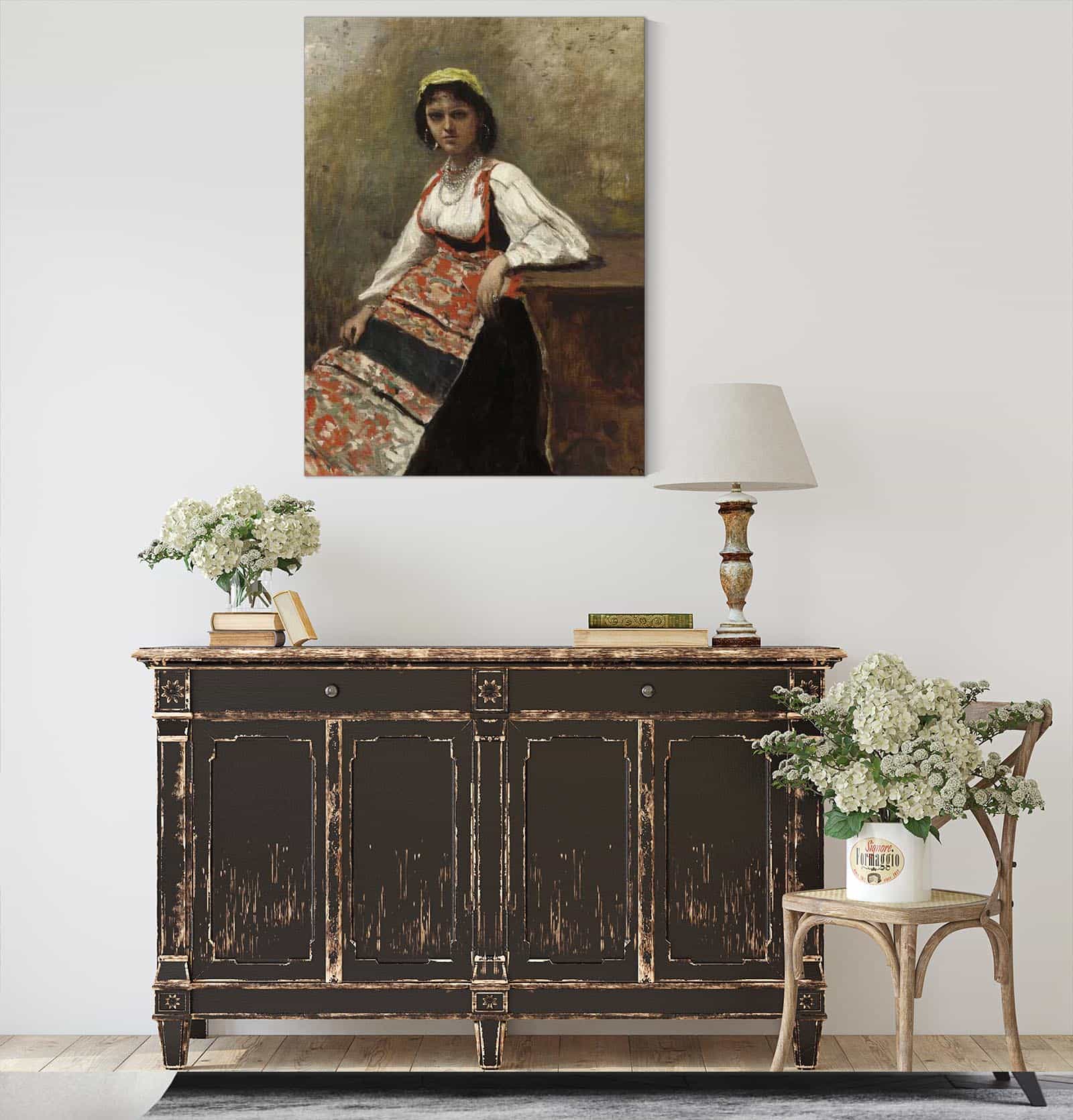 Italian Woman La Morieri by Jean Baptiste Camille Corot - Image 4