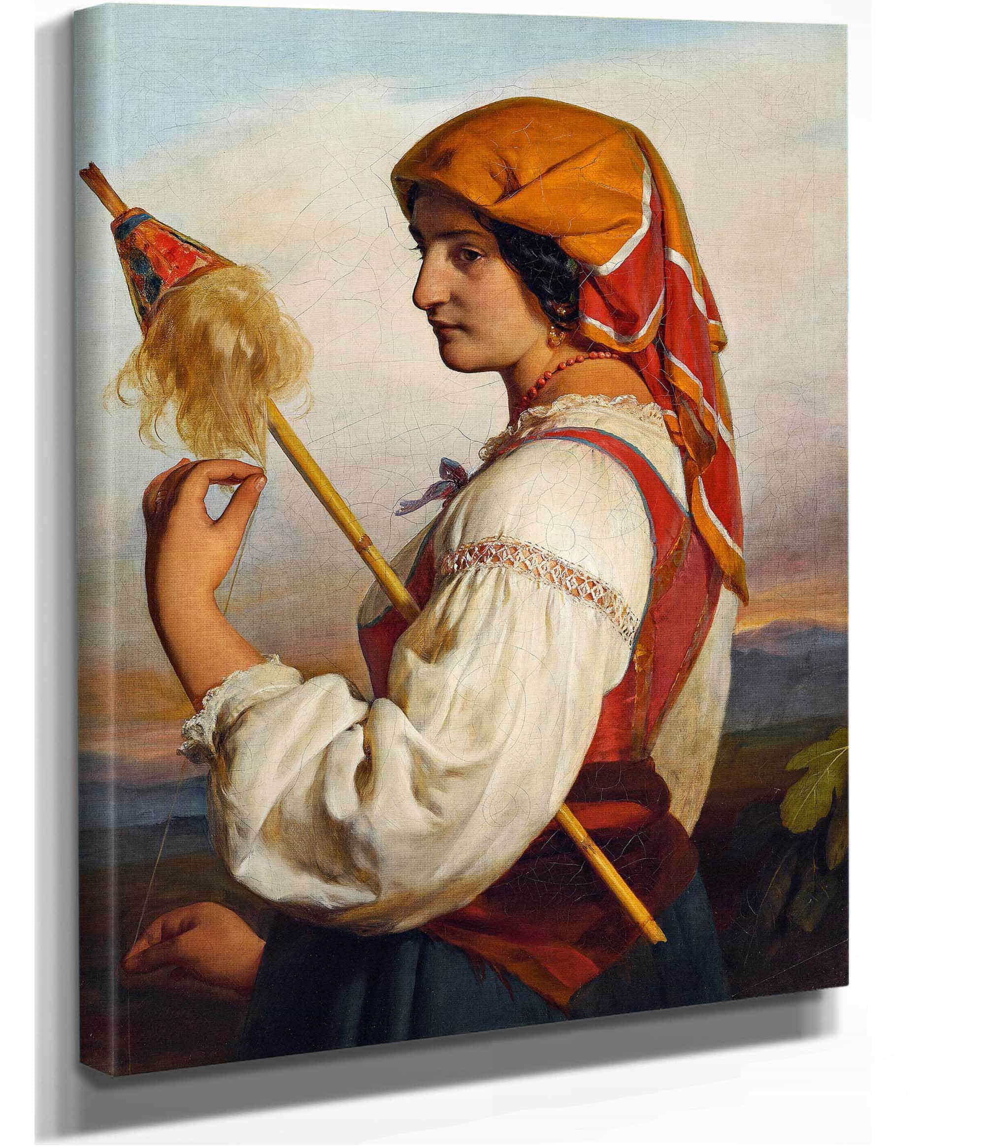 Italienerin Chiaruccia Mit Spinnrocken by Friedrich Von Amerling - Image 2