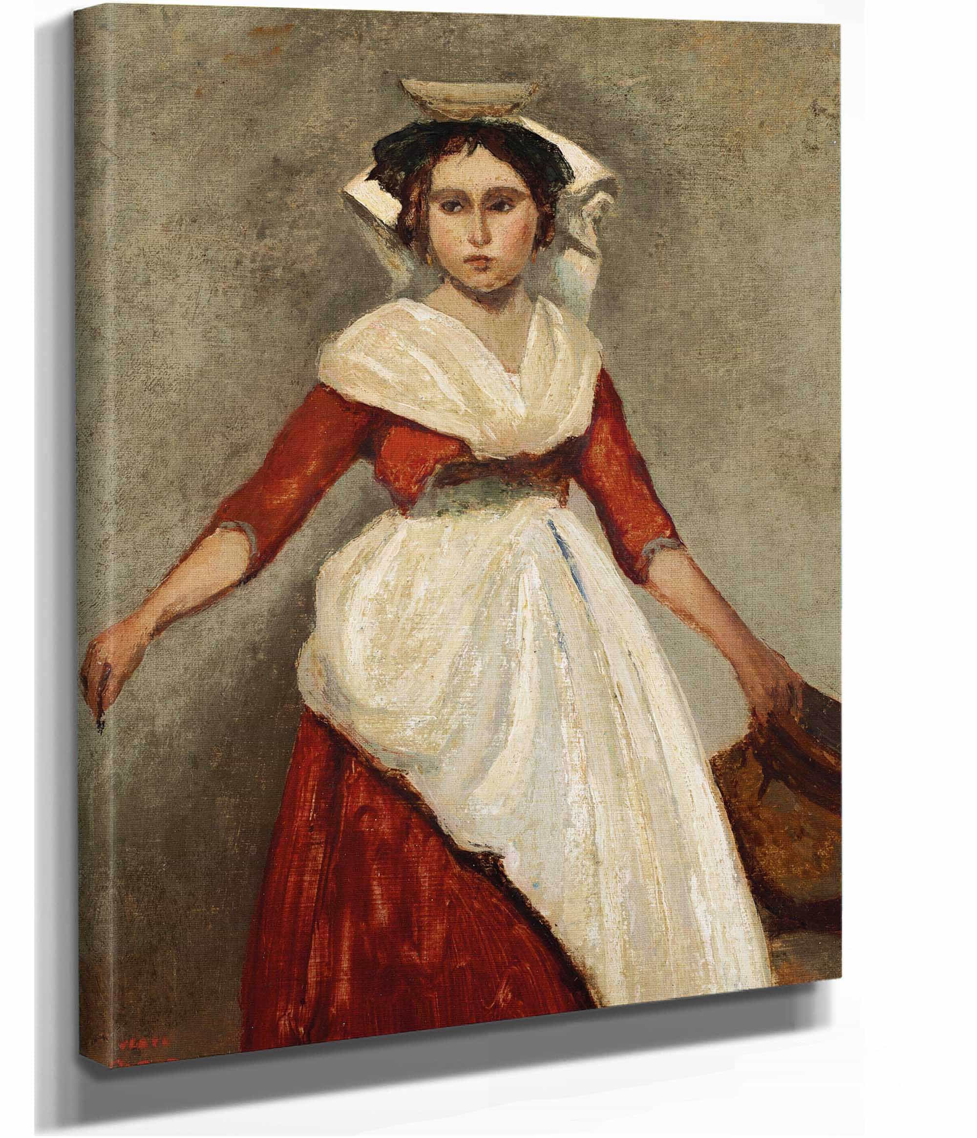 Italienne Debout Tenant Une Cruche by Jean Baptiste Camille Corot - Image 2