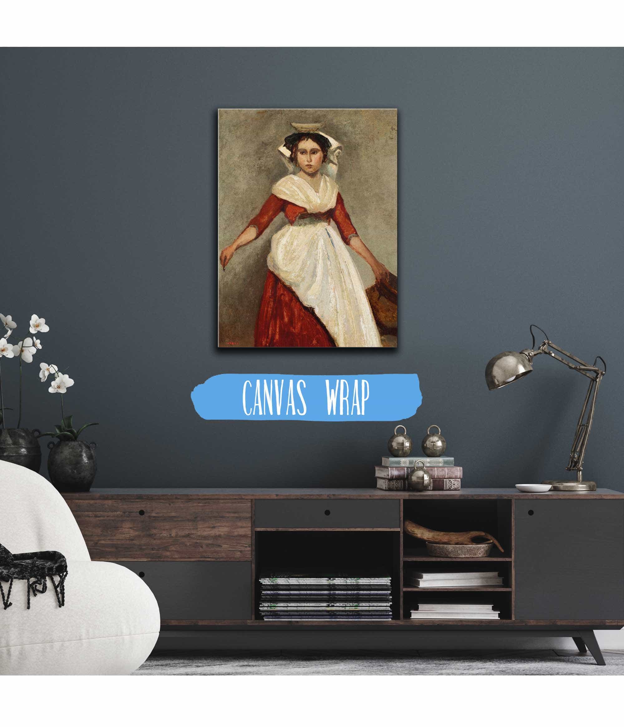 Italienne Debout Tenant Une Cruche by Jean Baptiste Camille Corot - Image 3