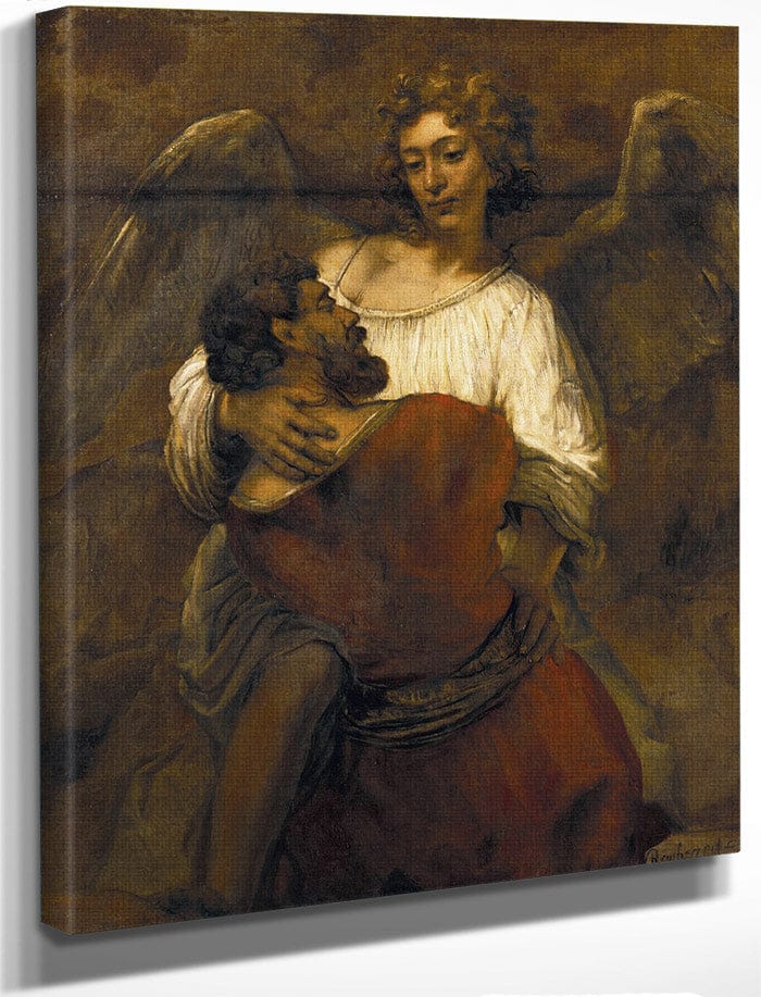 Jacob Wrestling With The Angel By Rembrandt