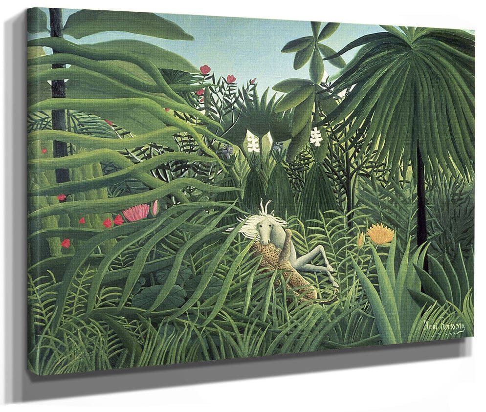 Jaguar Attacking A Horse By Henri Julien Felix Rousseau