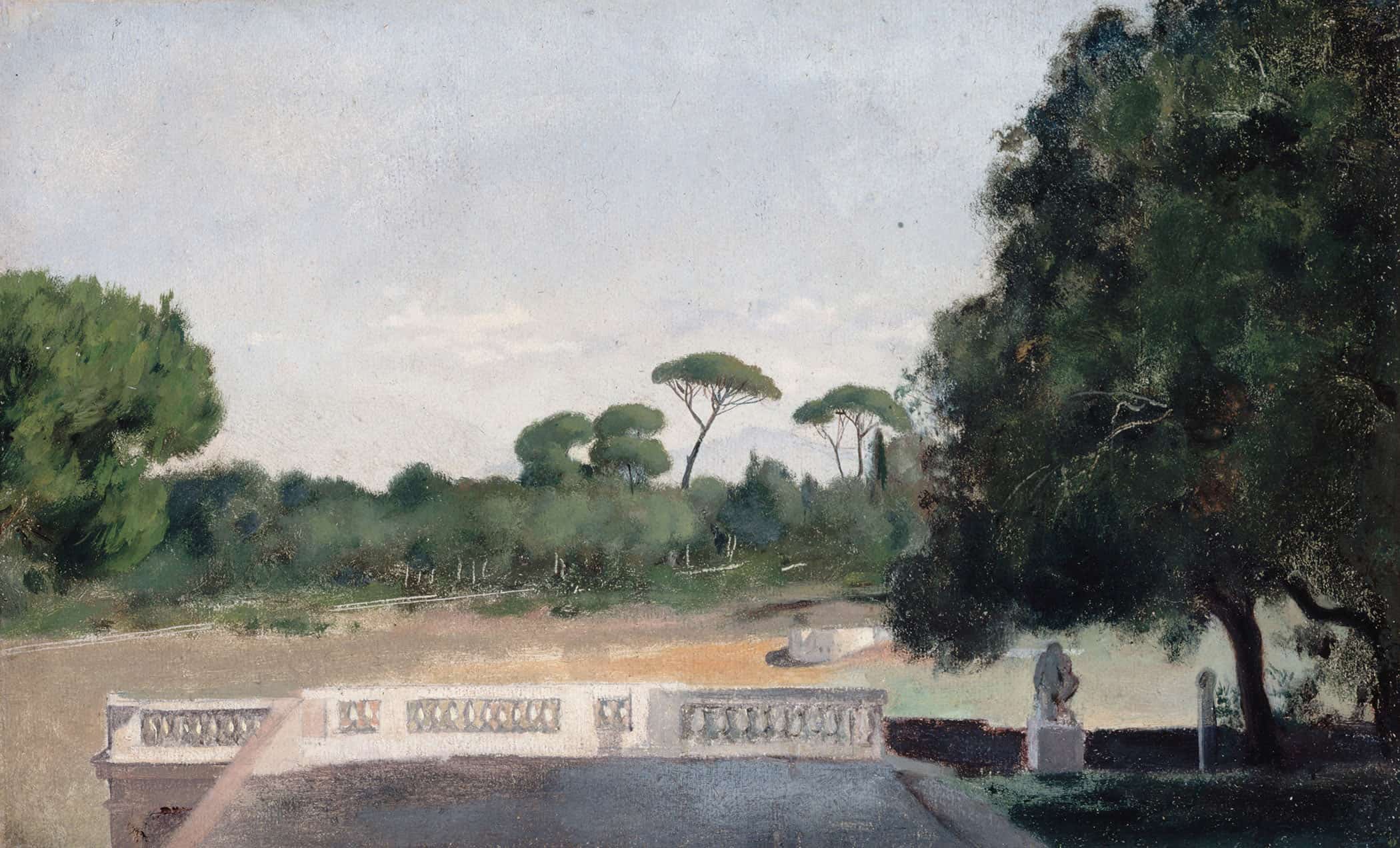 Jardins De La Villa Borghese Vus Depuis La Villa Medicis A Rome by Jean Jacques Henner - Image 2