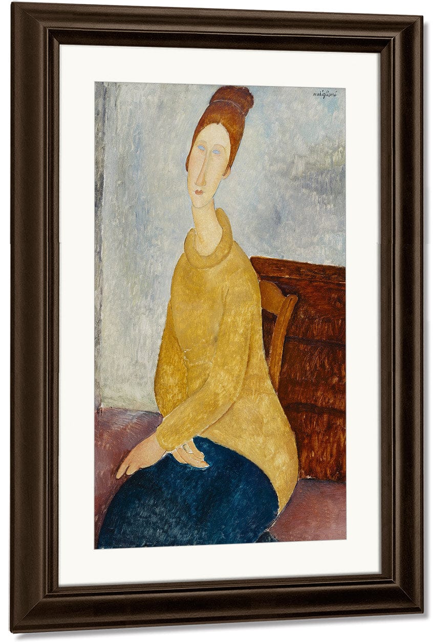Jeanne Hebuterne With Yellow Sweater (Le Sweater Jaune) By Amedeo Modigliani - Image 3