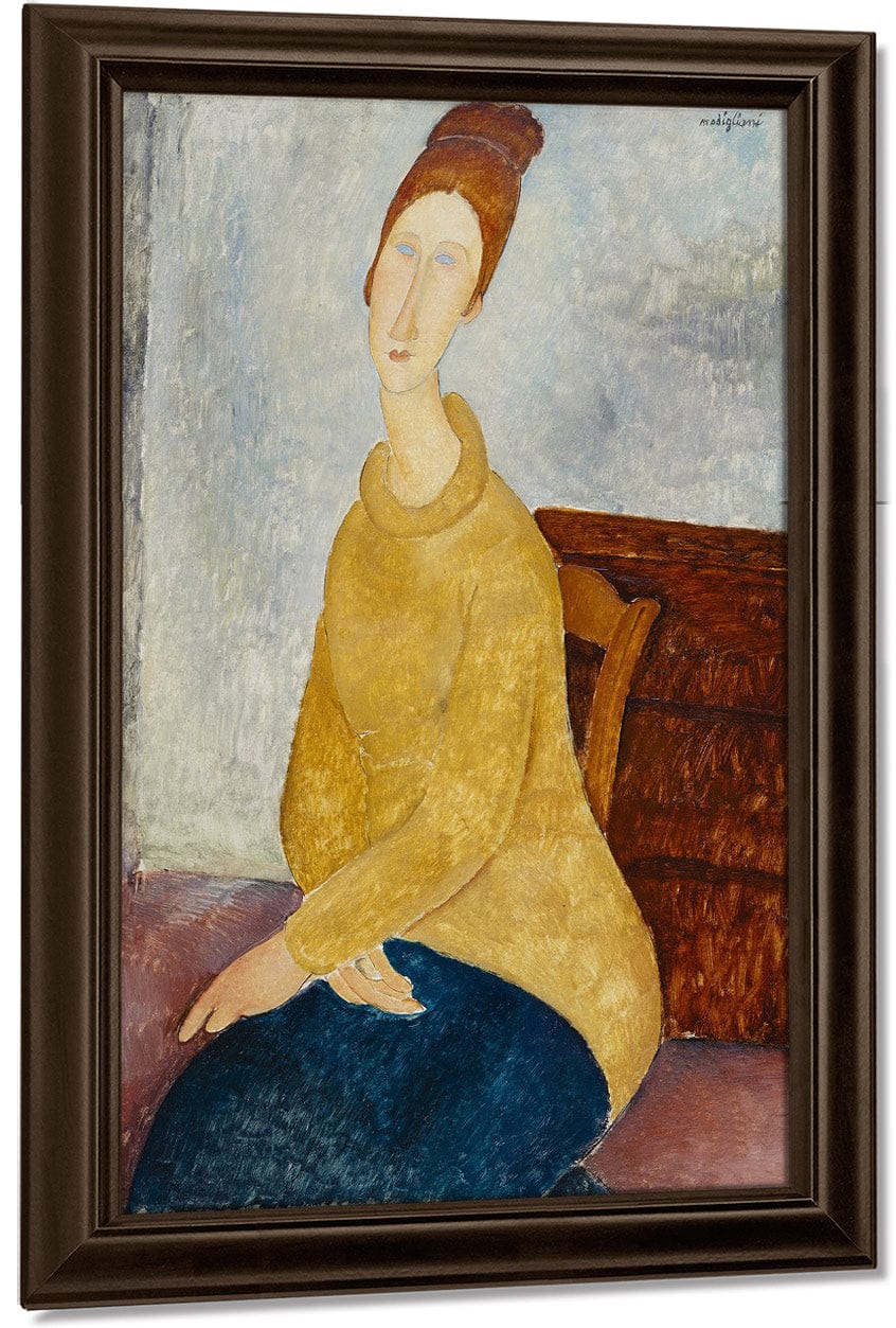 Jeanne Hebuterne With Yellow Sweater (Le Sweater Jaune) By Amedeo Modigliani - Image 4