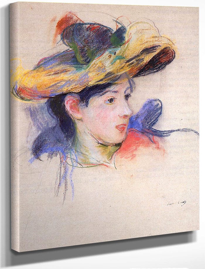 Jeanne Pontillon Wearing A Hat 1893 Pastel By Berthe Morisot