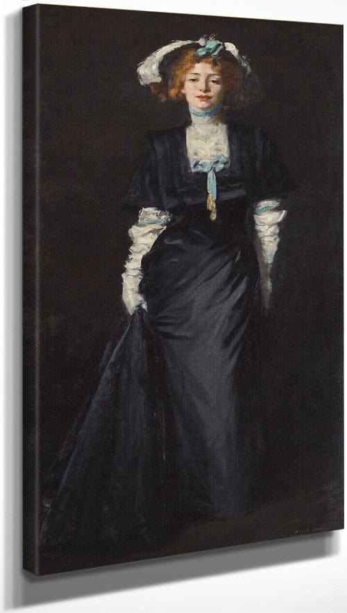 Jessica Penn In Black With White Plumes By Robert Henri - Image 3