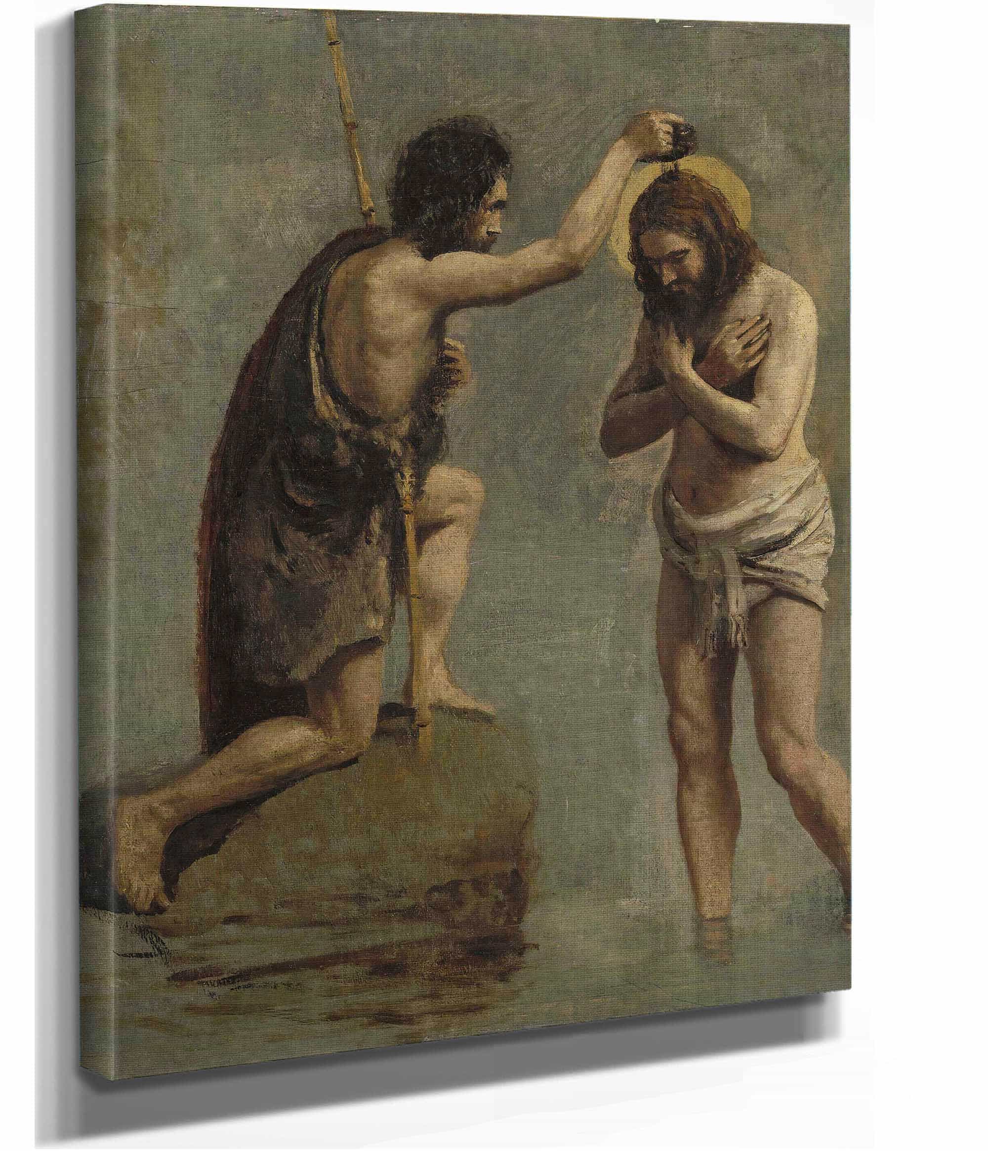 Jesus Et Saint Jean Etude Pour Le Bapteme Du Christ by Jean Baptiste Camille Corot - Image 2