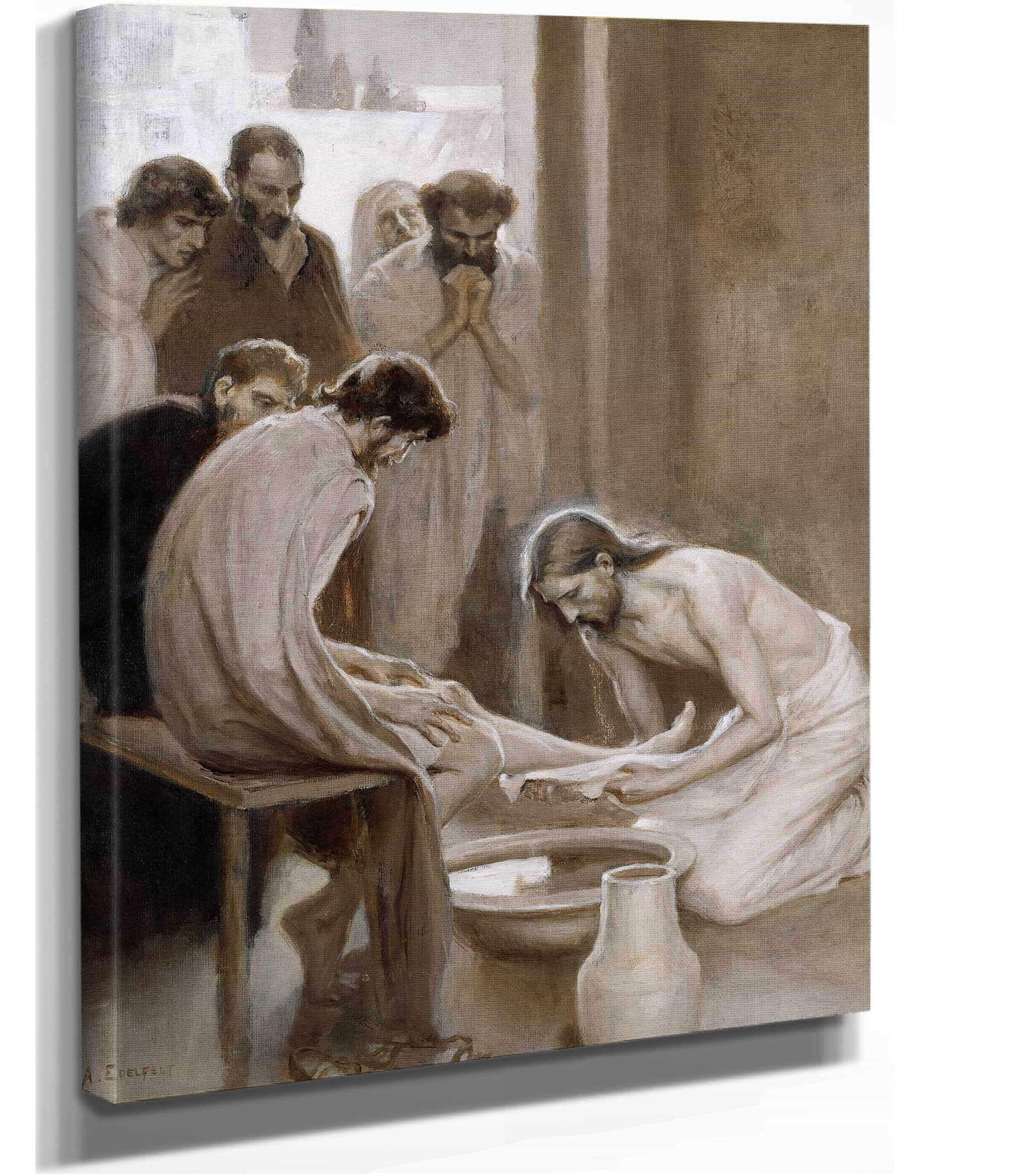 Jesus Washing The Feet Of His Disciples by Albert Edelfelt - Image 2