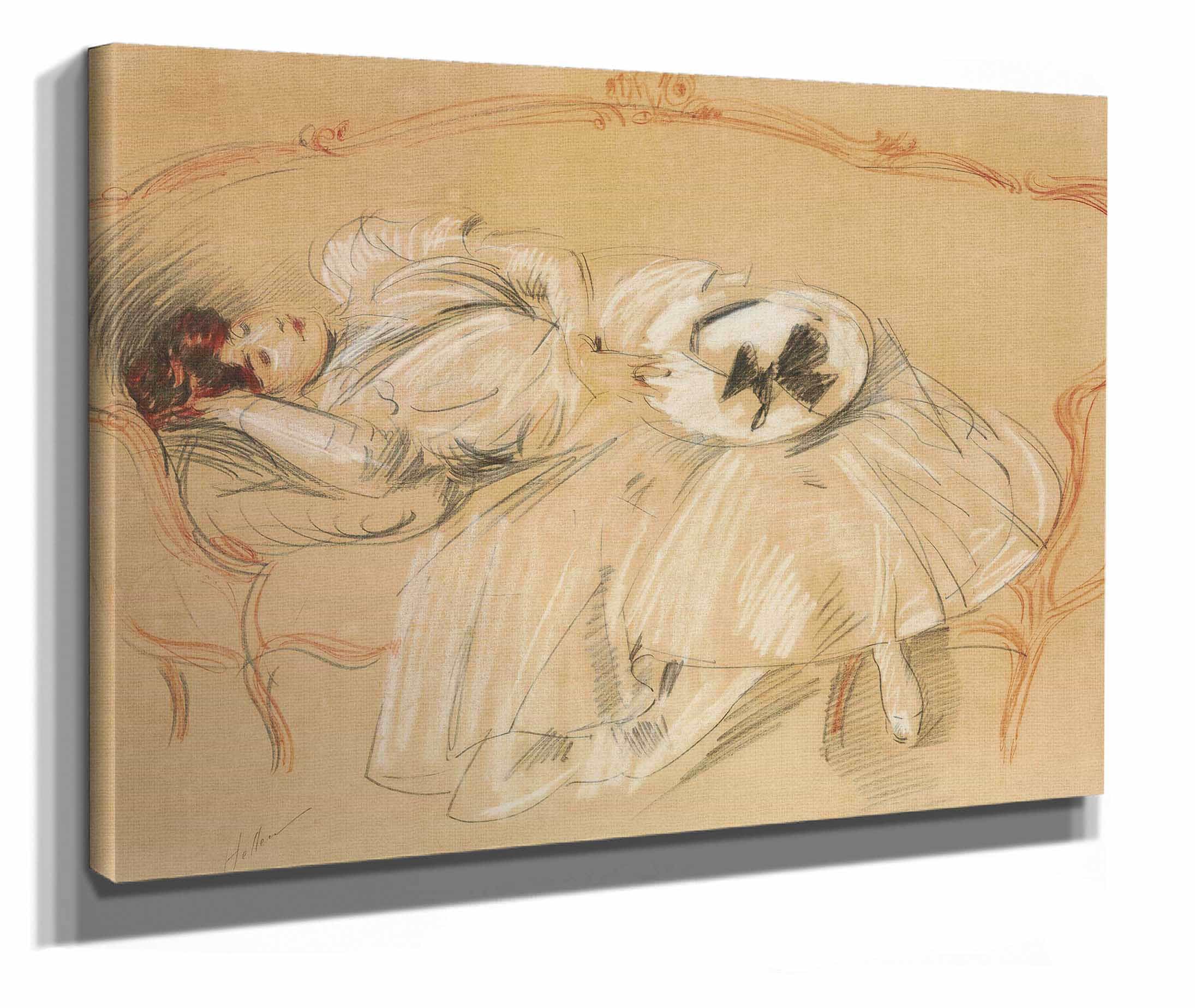 Jeune Femme Au Divan by Paul Cesar Helleu - Image 2