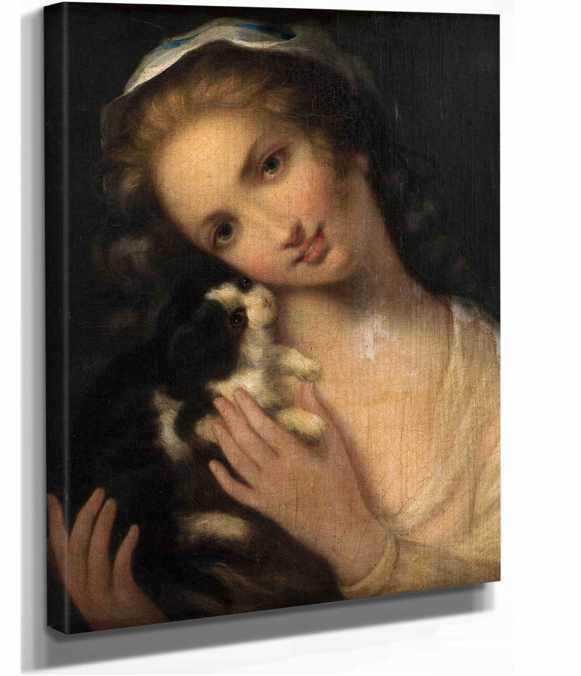 Jeune Fille Au Chat by Jean Baptiste Greuze