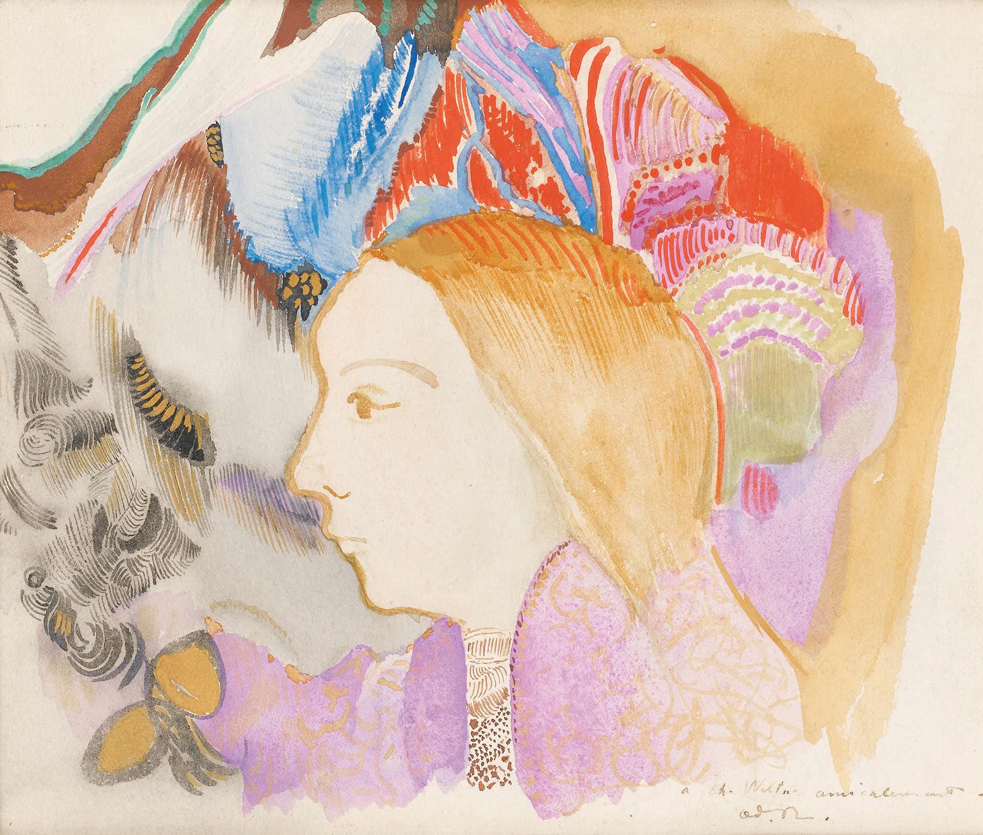 Jeune Fille Et Fleurs by Odilon Redon