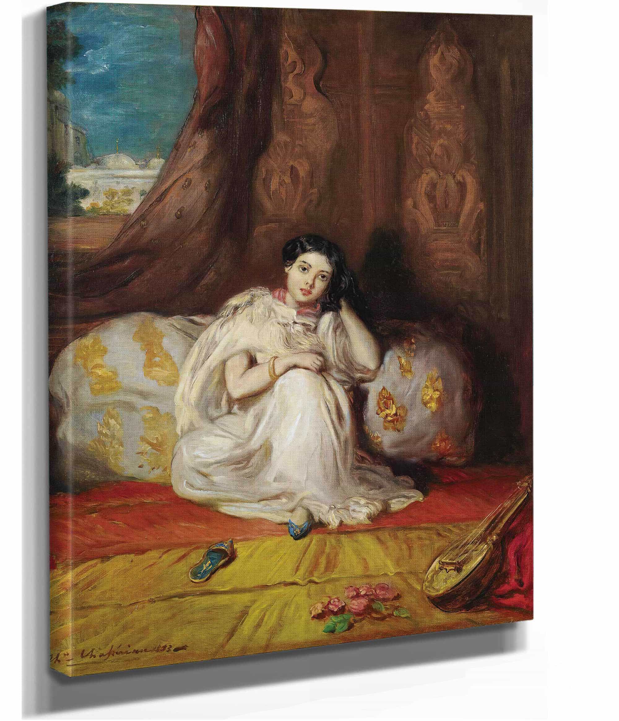 Jeune Fille Mauresque Assise Dans Un Riche Interieur Almee by Theodore Chasseriau - Image 2