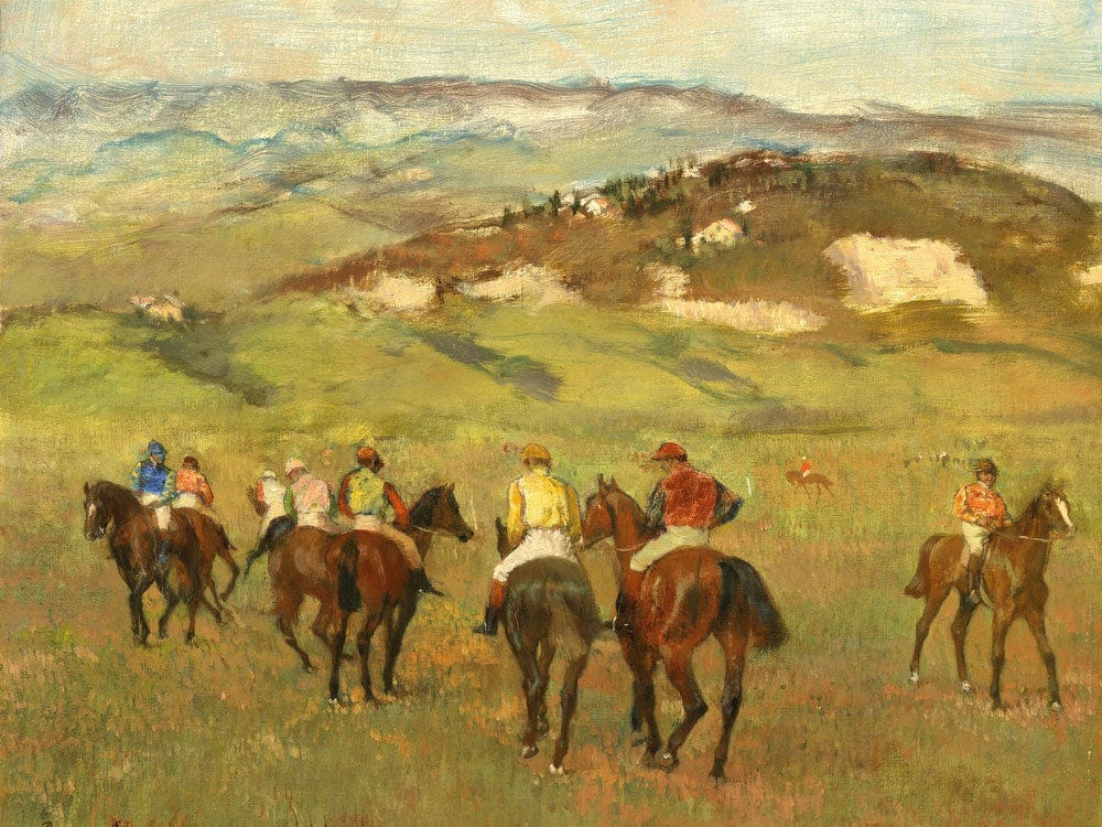 Jockeys On Horseback Before Distant Hills By Edgar Degas - Image 7
