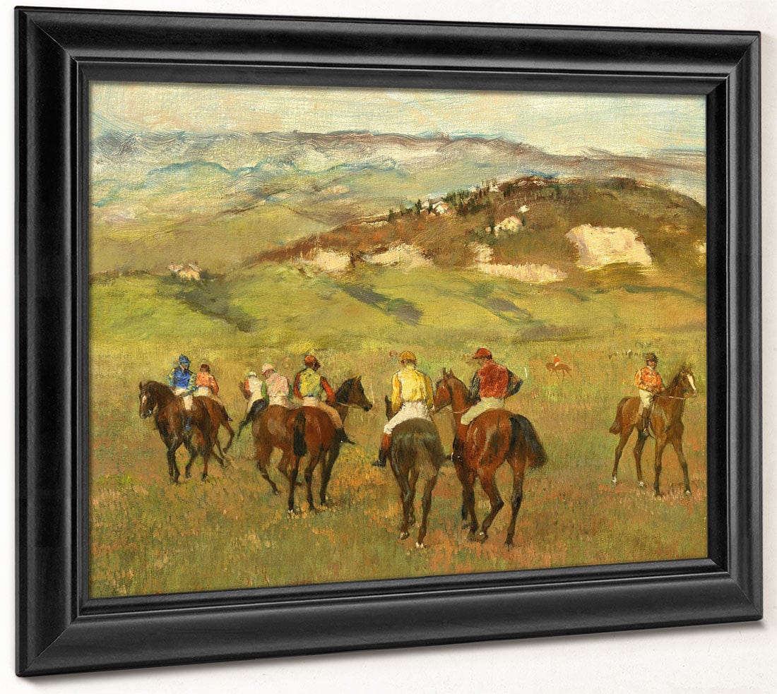Jockeys On Horseback Before Distant Hills By Edgar Degas - Image 8