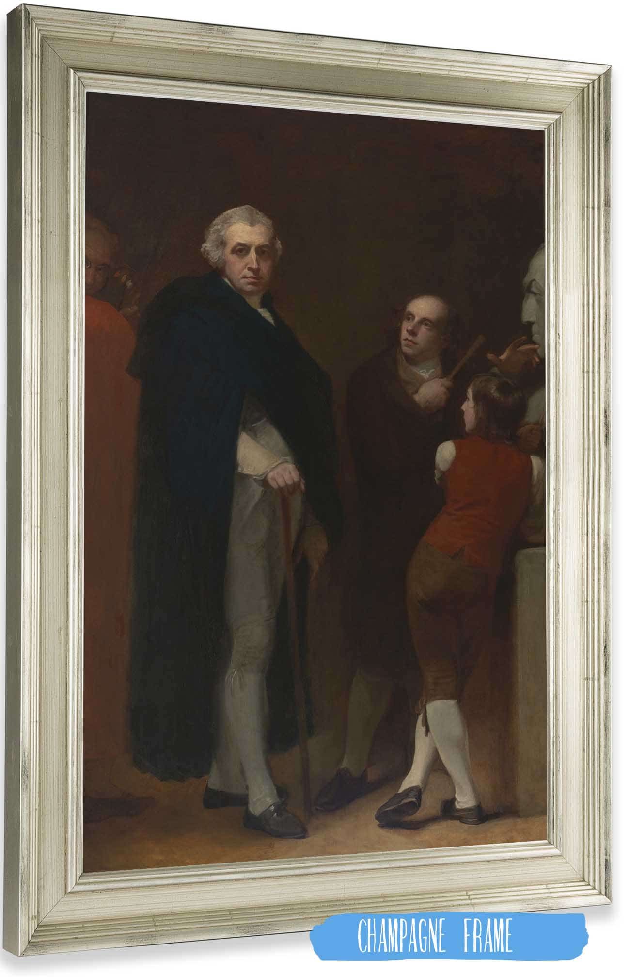 John Flaxman Modeling The Bust Of William Hayley To by George Romney