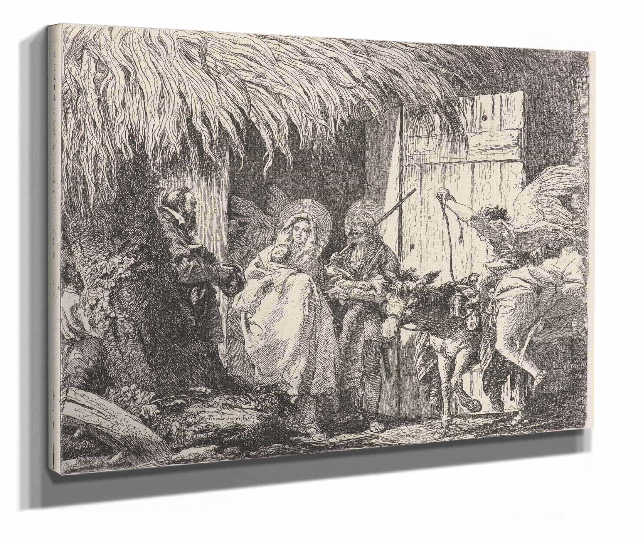 Joseph And Mary Prepare To Leave by Giovanni Domenico Tiepolo