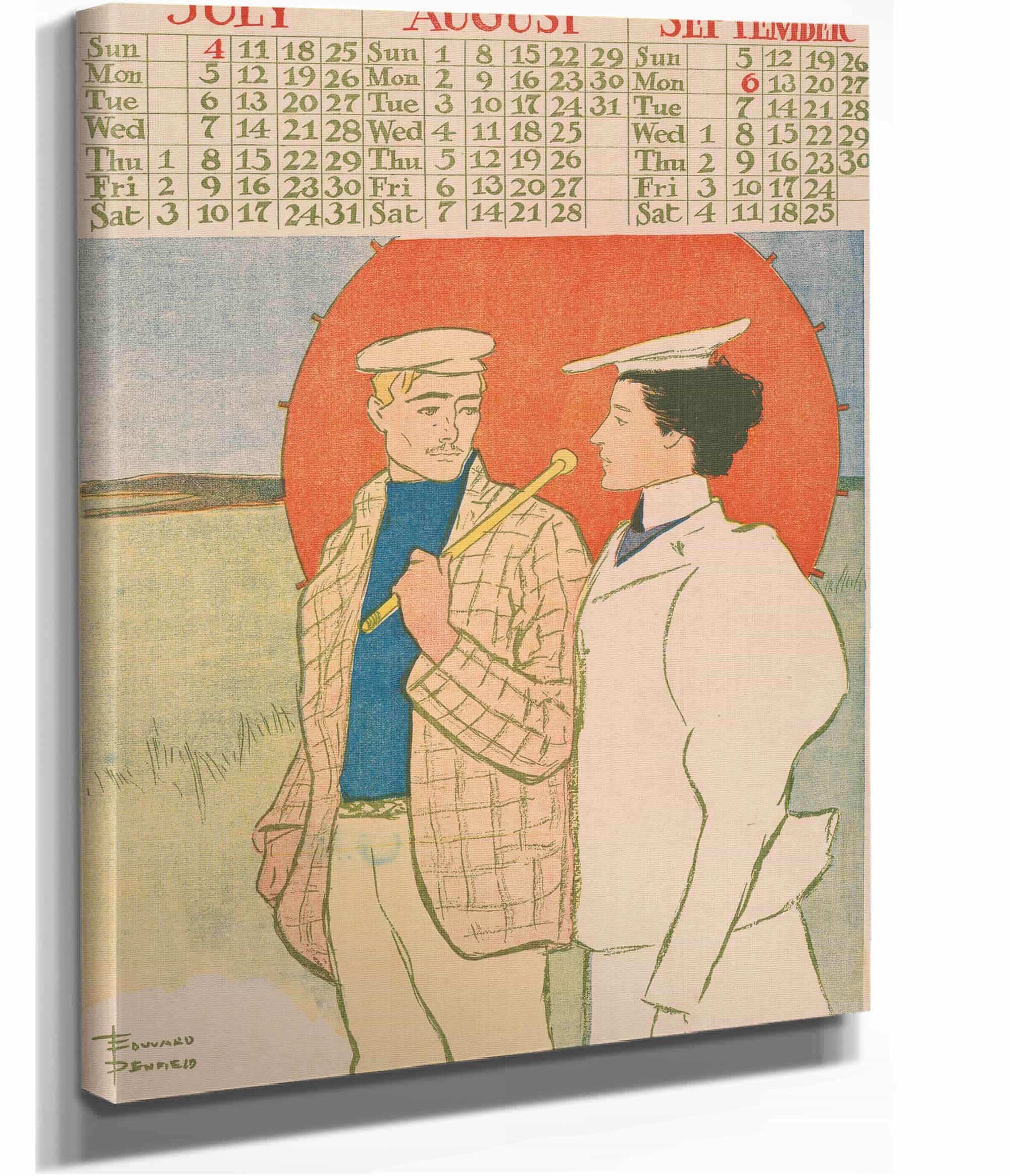 July August September Calendar by Edward Penfield - Image 2