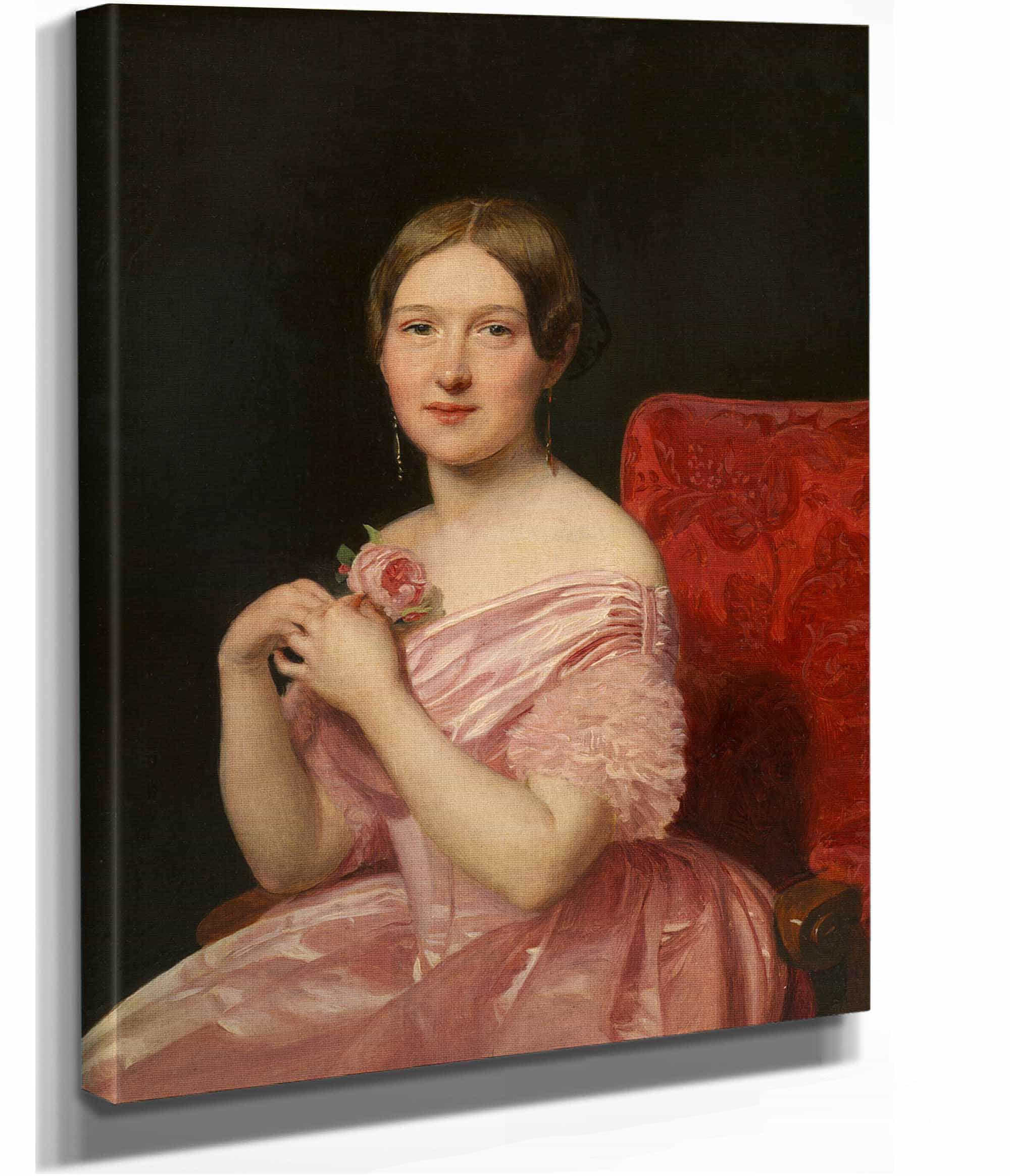 Junge Dame In Rosafarbenem Atlaskleid by Ferdinand Georg Waldmuller - Image 2