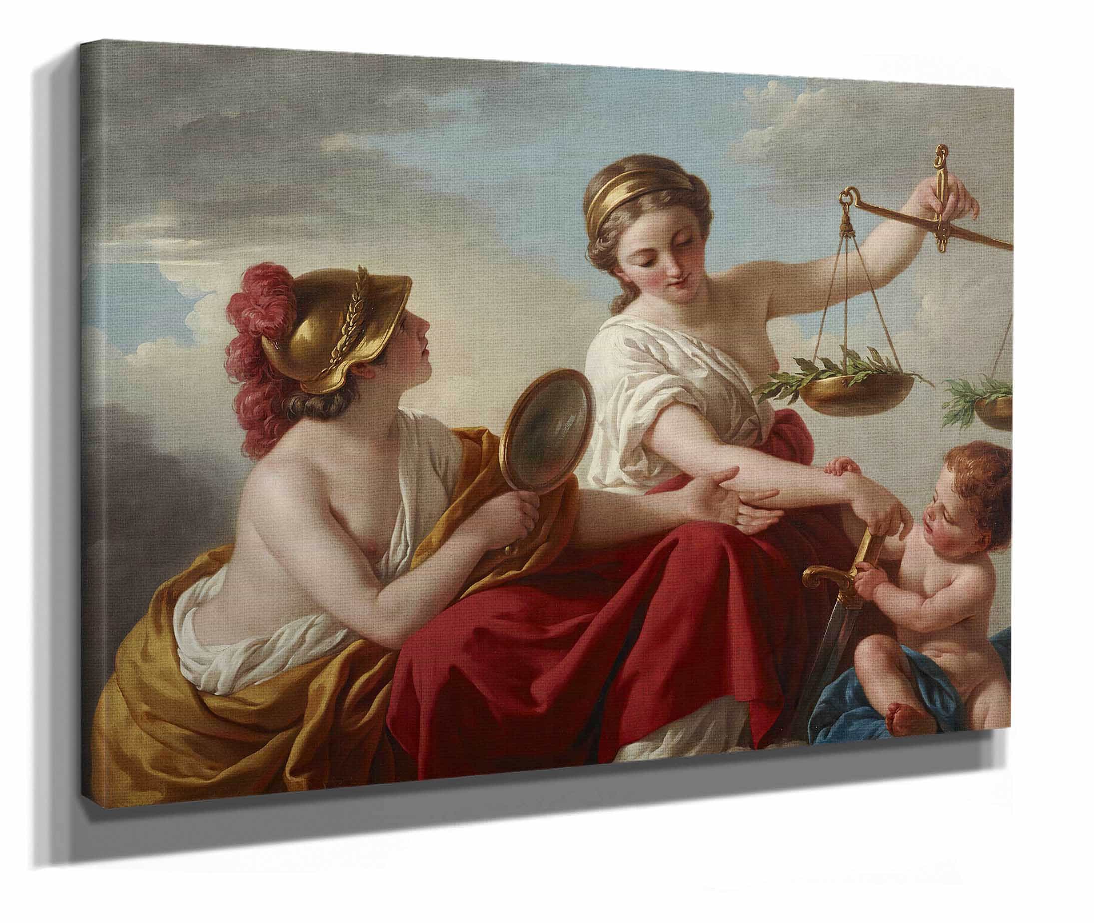 Justice Disarmed By Innocence And Applauded By Prudence by Louis Jean Francois Lagrenee - Image 2