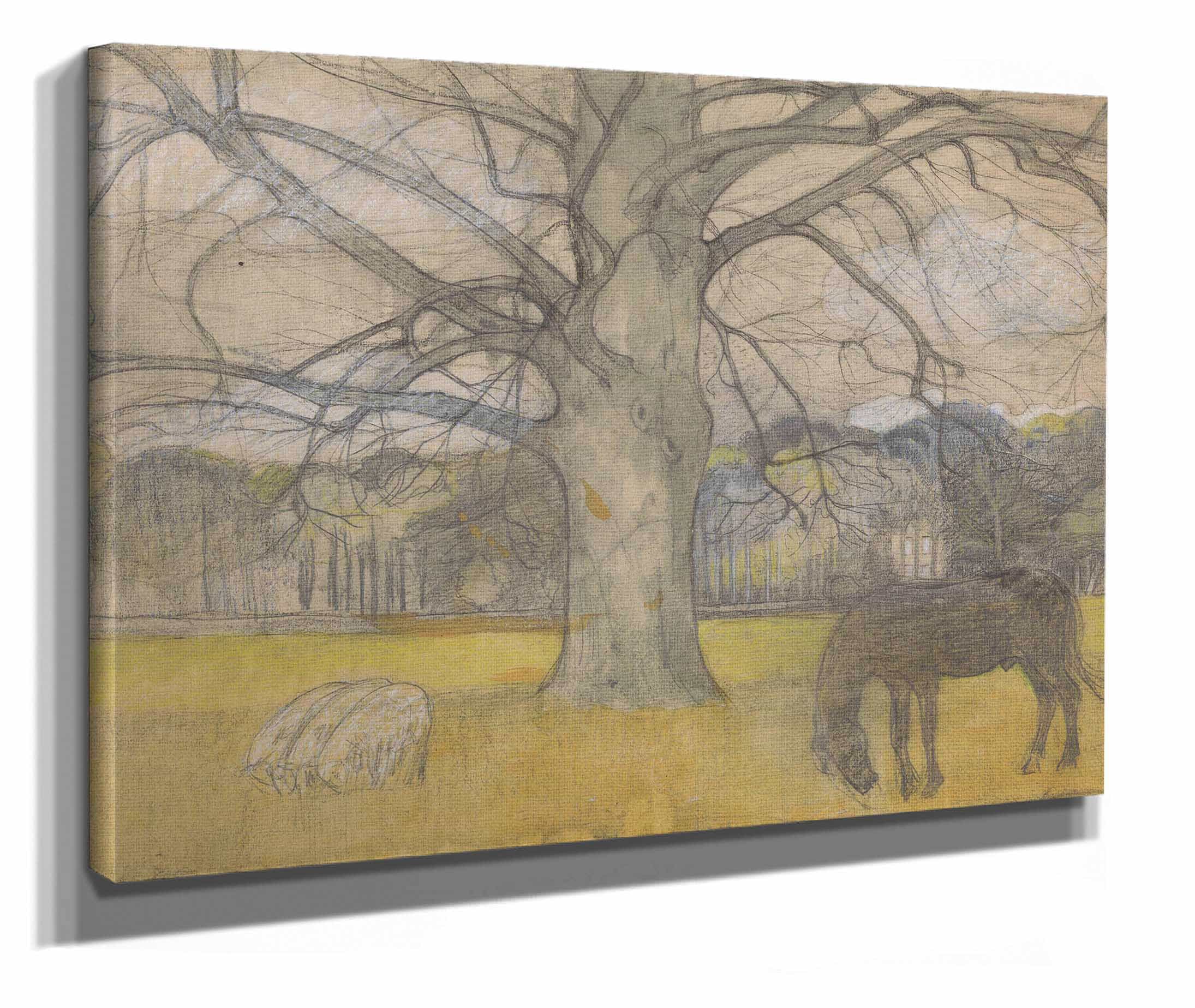 Kale Beuk Op Een Weide Met Schapen En Een Paard by Richard Nicolaus Roland Holst - Image 2