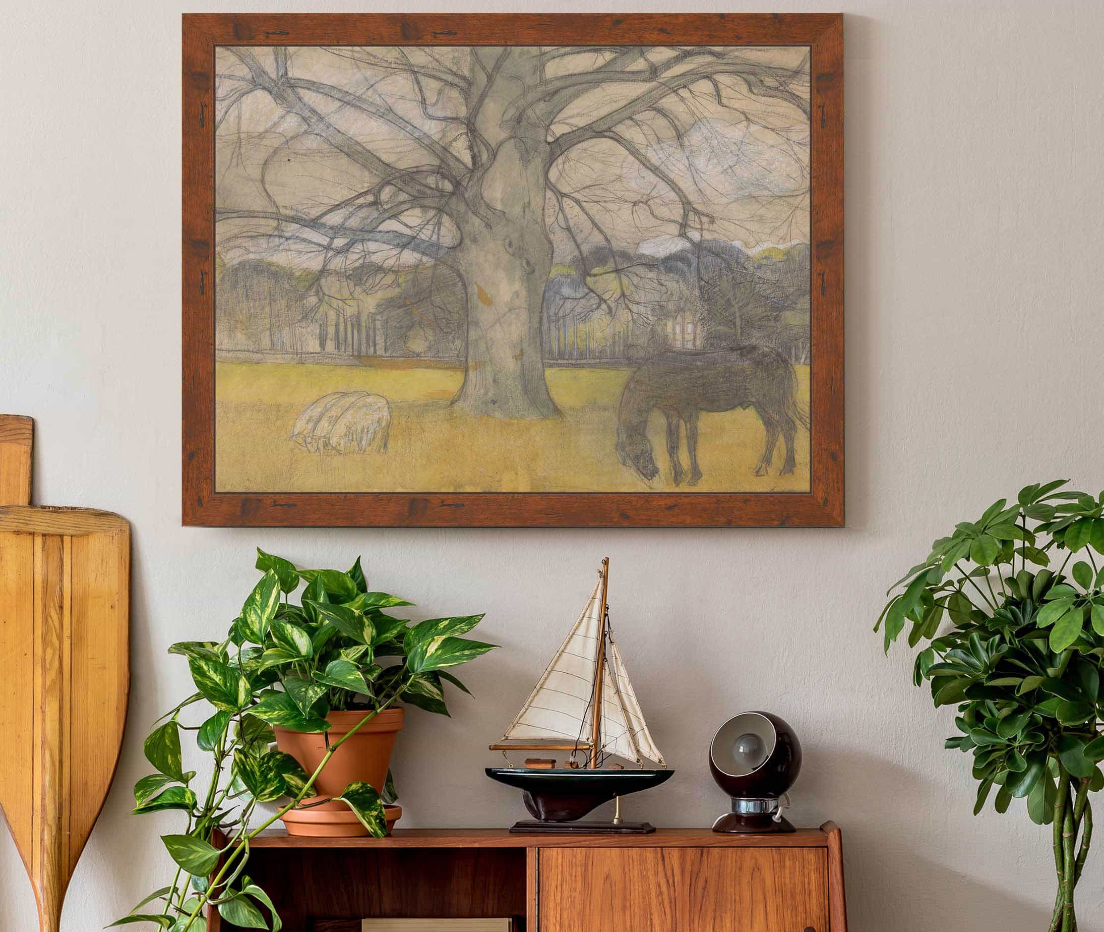 Kale Beuk Op Een Weide Met Schapen En Een Paard by Richard Nicolaus Roland Holst - Image 3