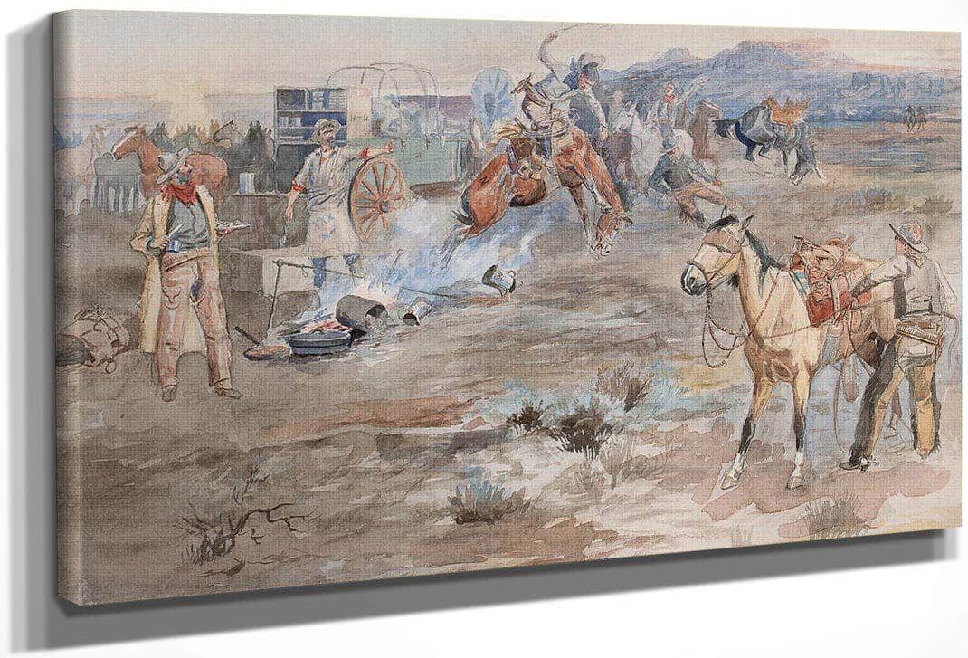 Kickover Of Morning Coffee Pot 1896 By Charles Marion Russell
