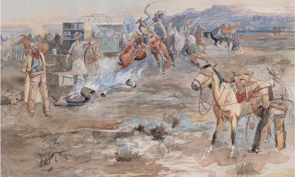 Kickover Of Morning Coffee Pot 1896 By Charles Marion Russell - Image 7