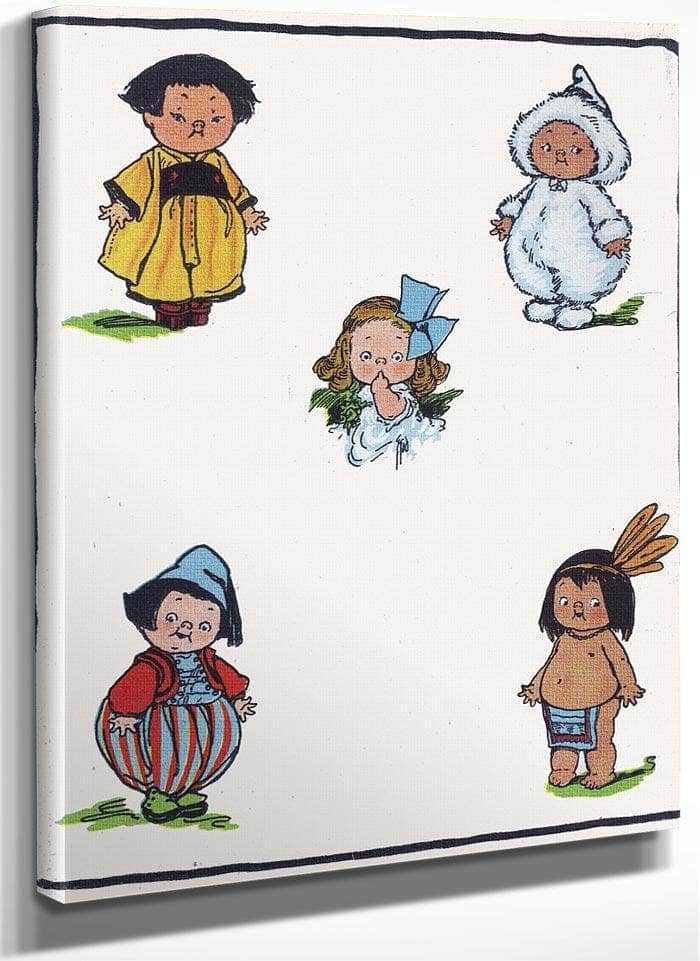 Kiddie Land Endpaper National Costumes By Grace G Drayton