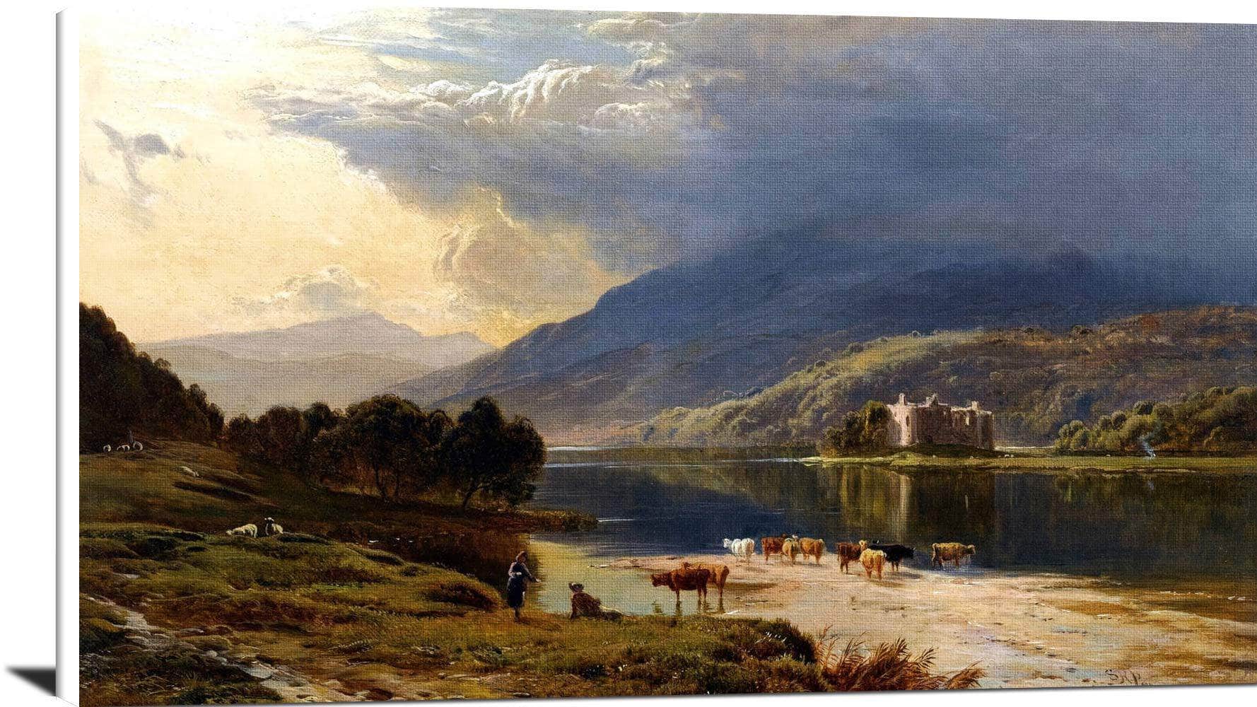 Kilchurn Castle, Loch Awe Painting Sidney Richard Percy Canvas Art