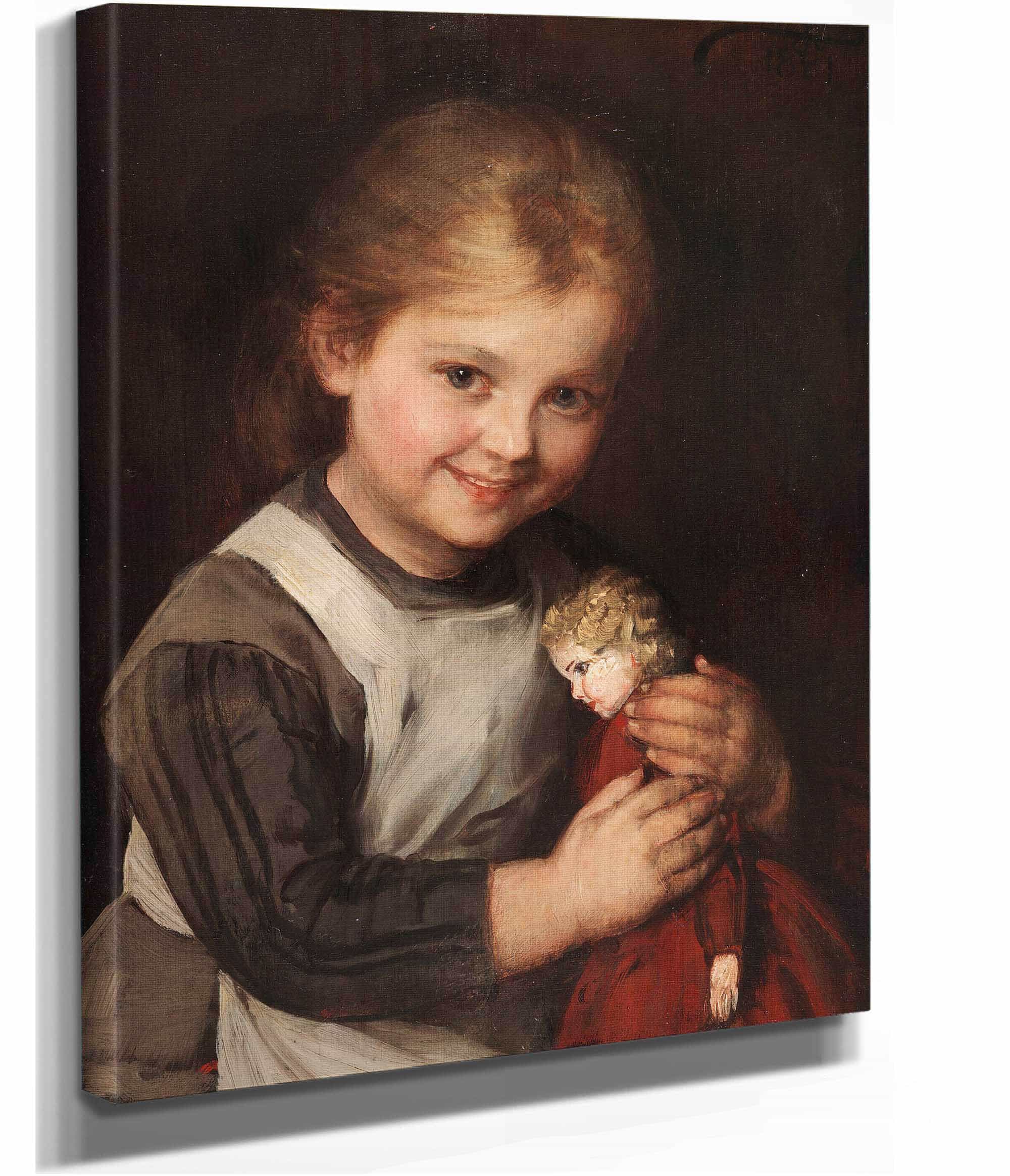 Kind Mit Puppe by Franz Von Defregger - Image 2