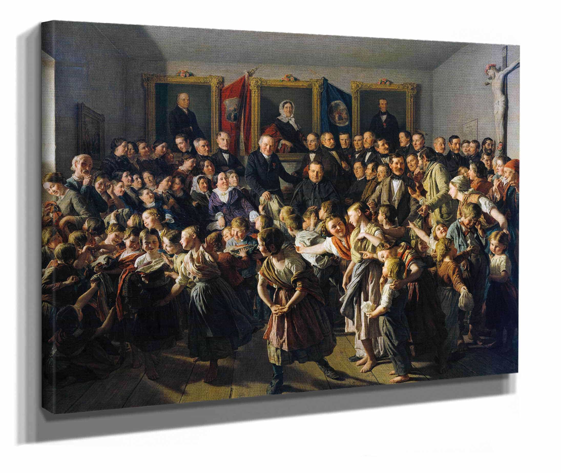 Kinder Armer Eltern Werden Von Der Gemeinde Beteilt by Ferdinand Georg Waldmuller