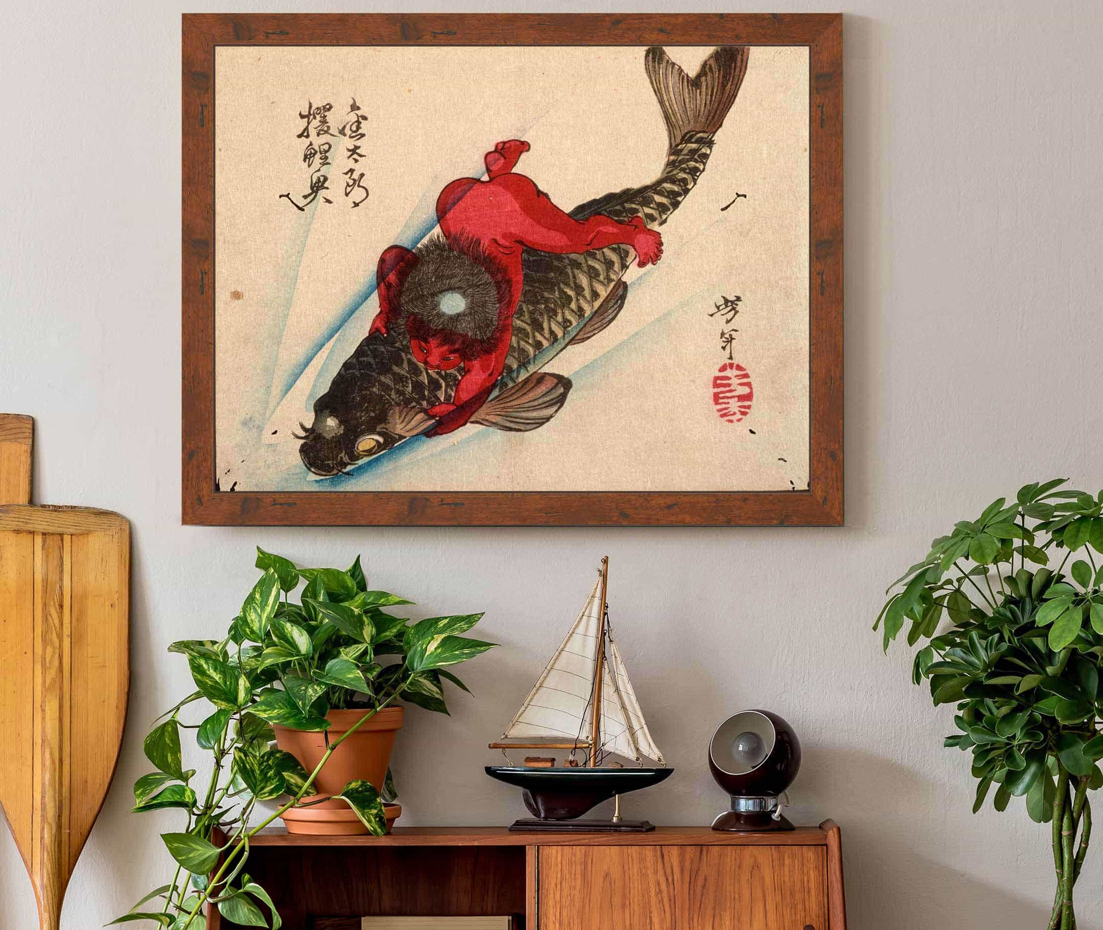 Kintaro Captures The Carp by Tsukioka Yoshitoshi - Image 3
