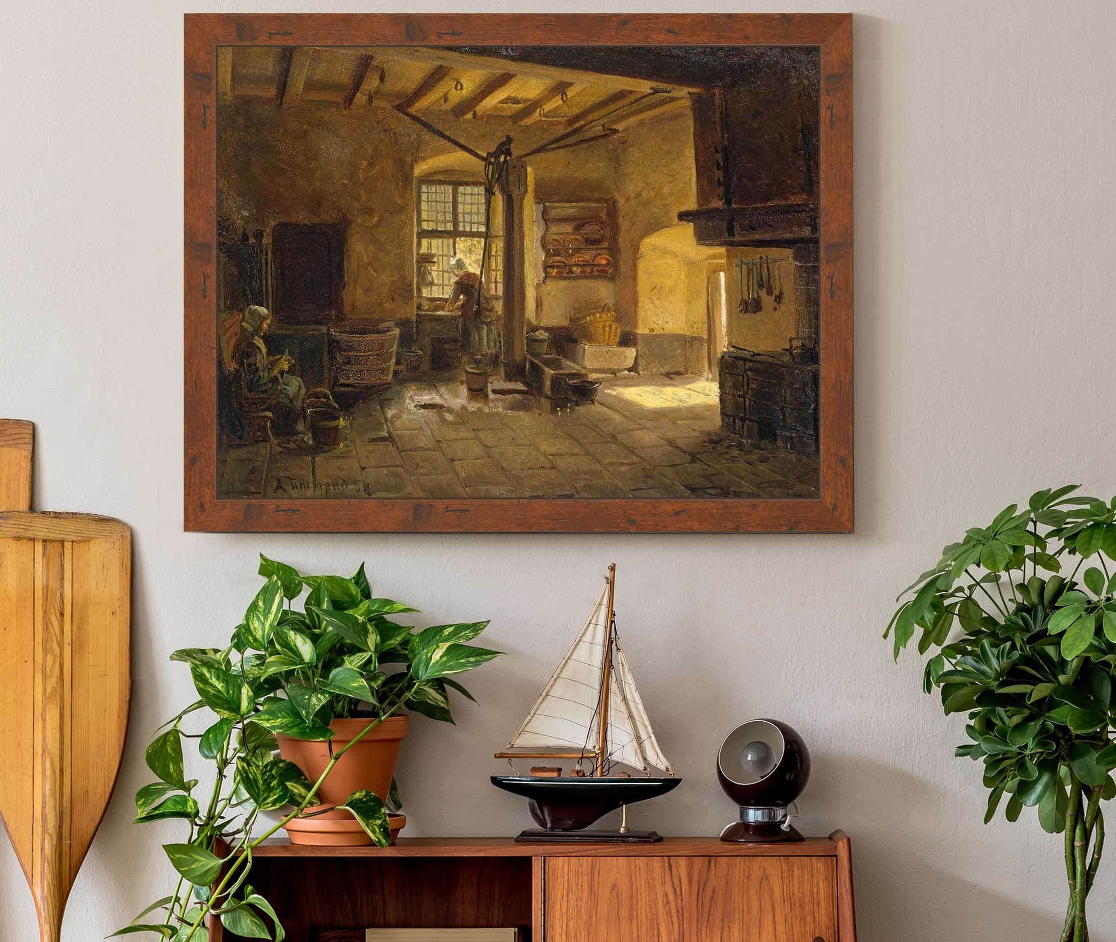 Kitchen Interior by Adolph Tidemand - Image 3