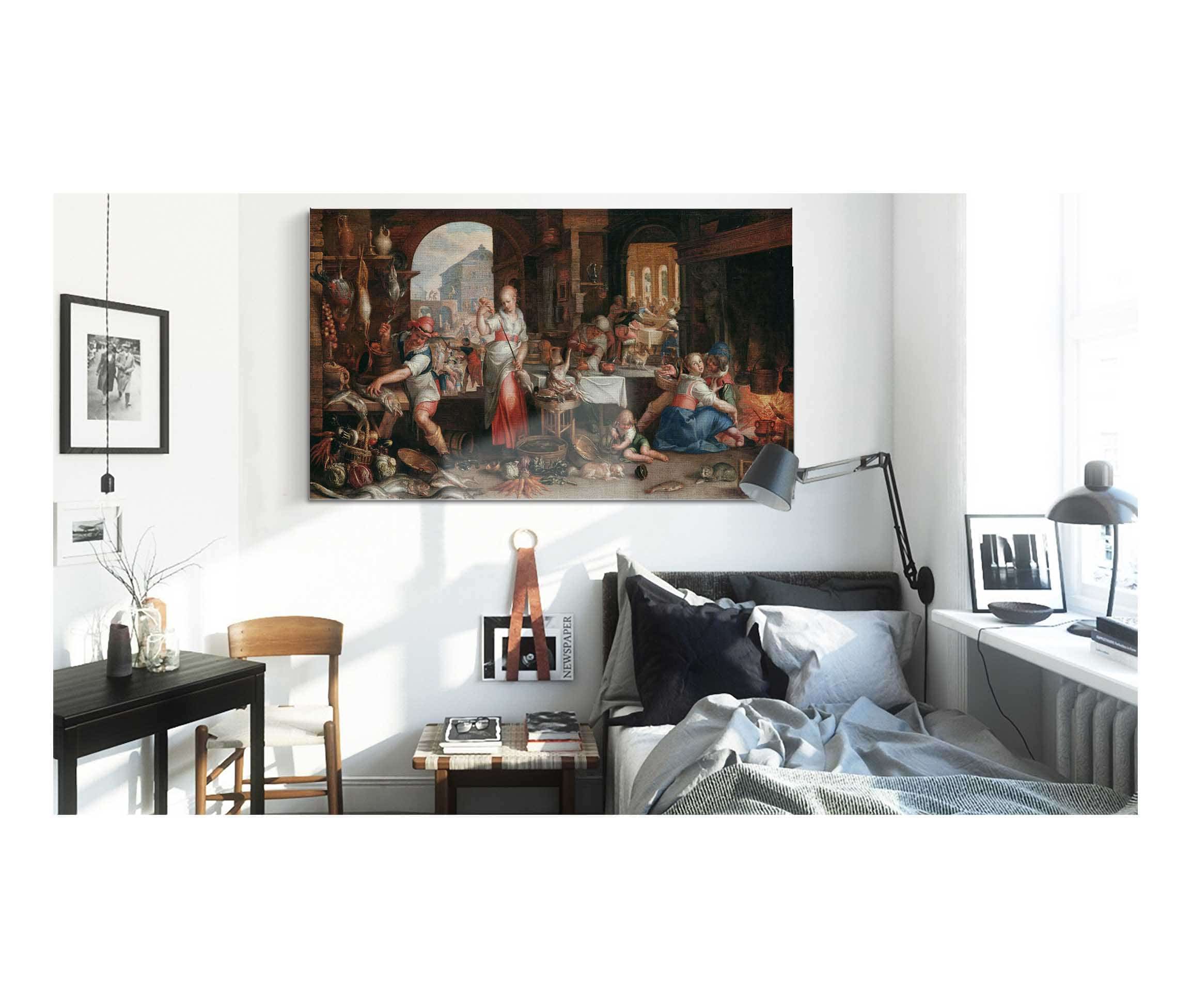 Kitchen Interior With The Parable Of The Great Supper by Joachim Wtewael - Image 3